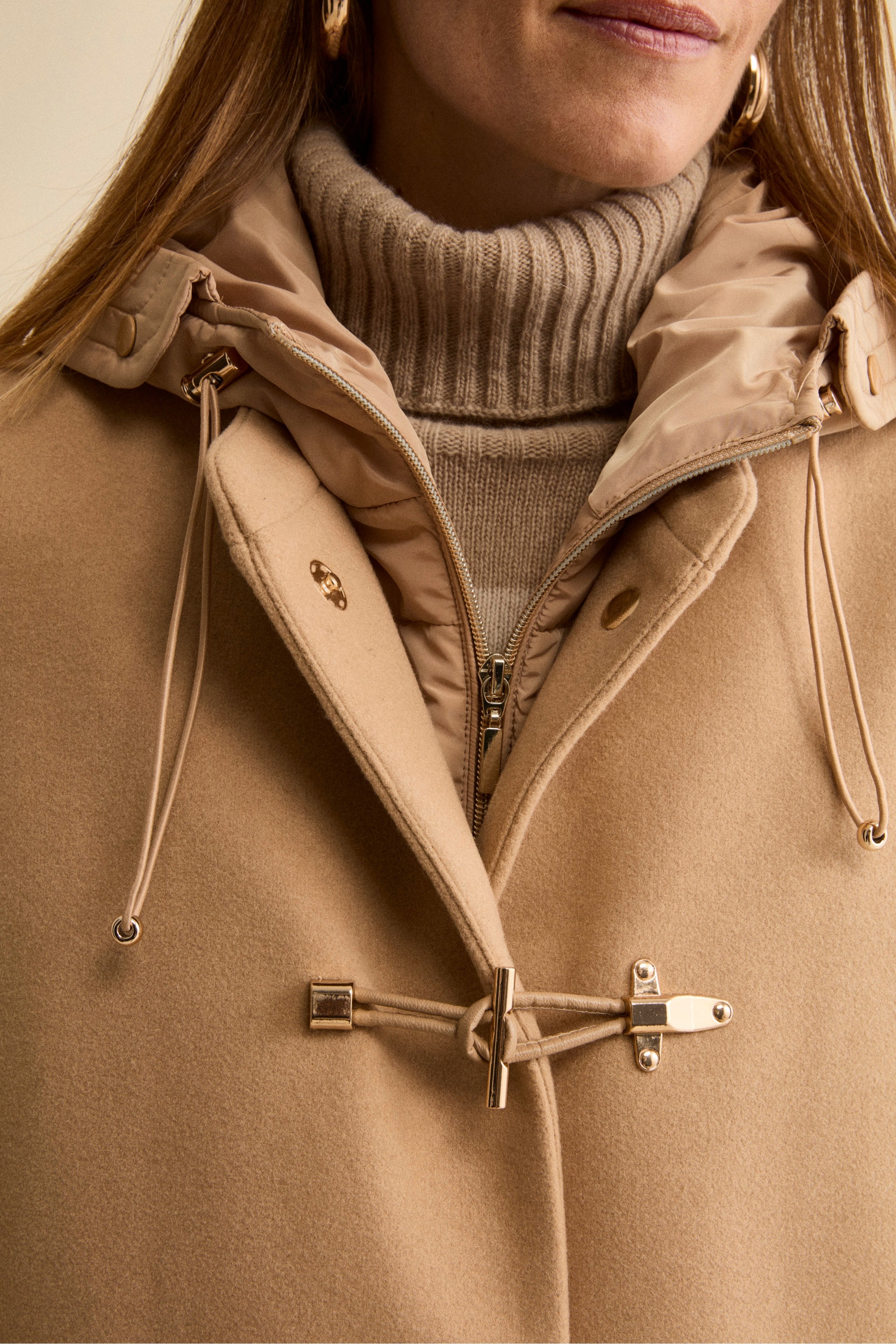 Cappotto Midi in Misto Lana con Alamaro - CAMMELLO