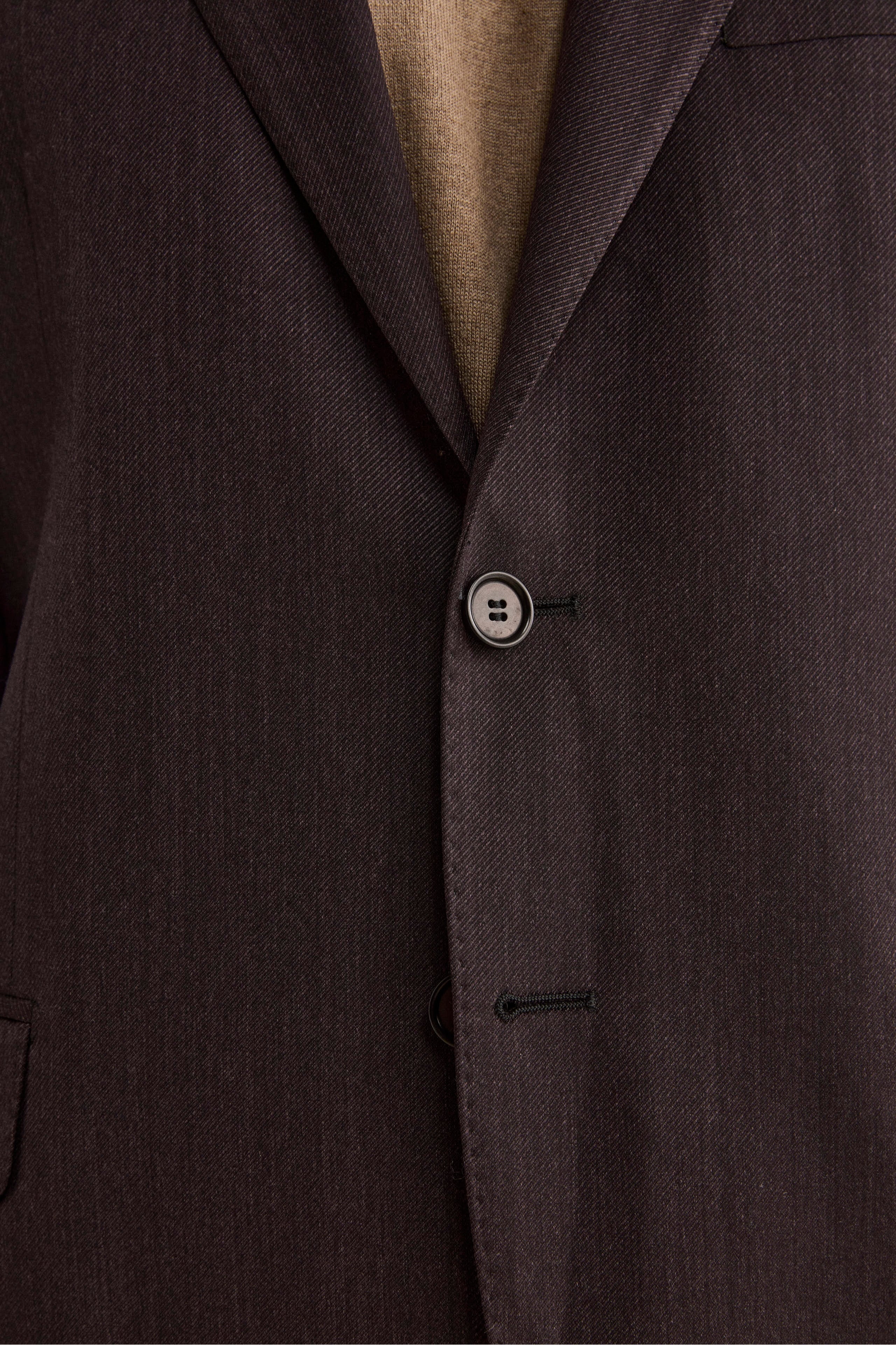 Abito Monopetto in Lana Vergine Regular Fit - MELANZANA