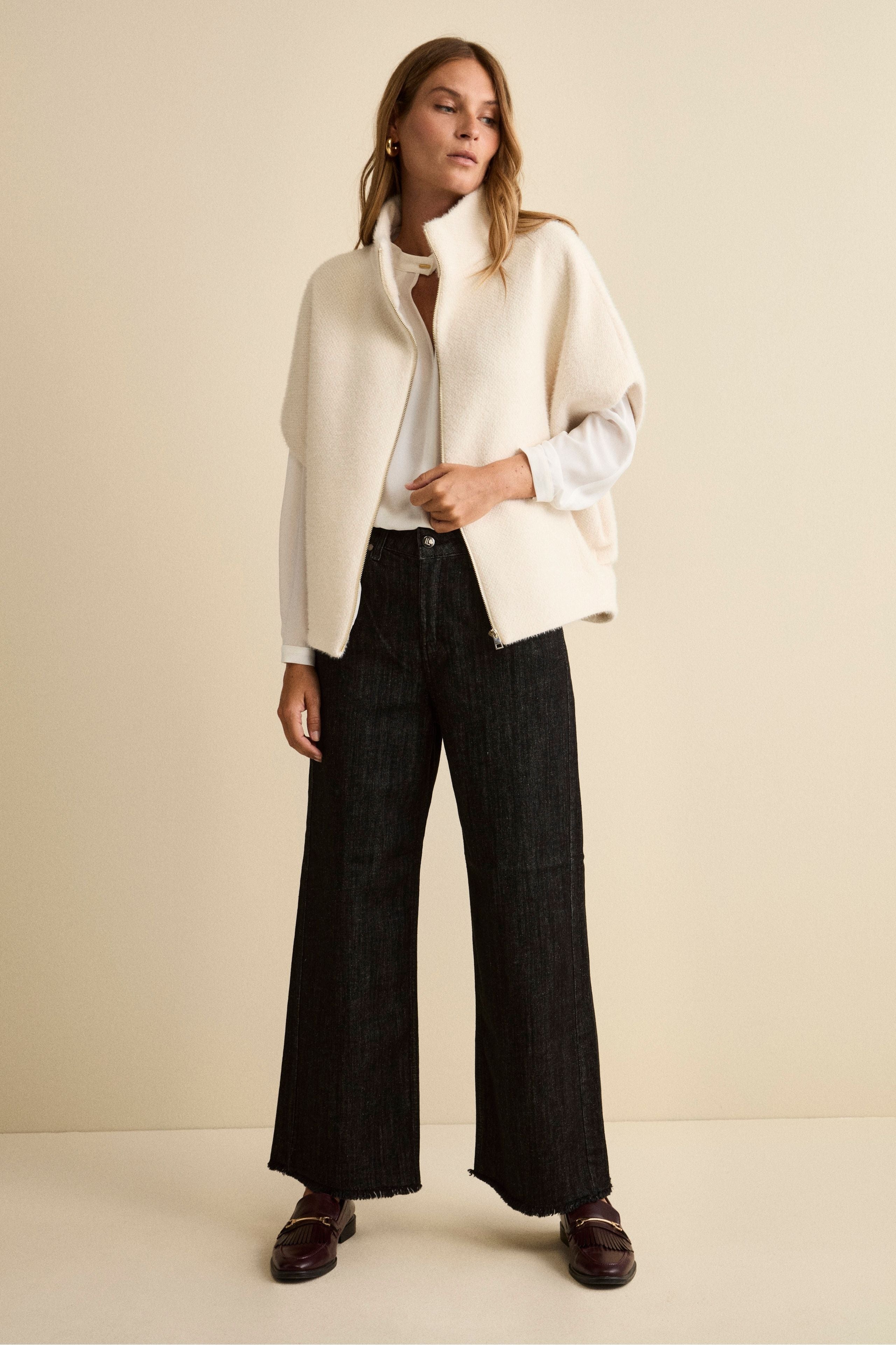 Cappa Foderata con Zip - PANNA