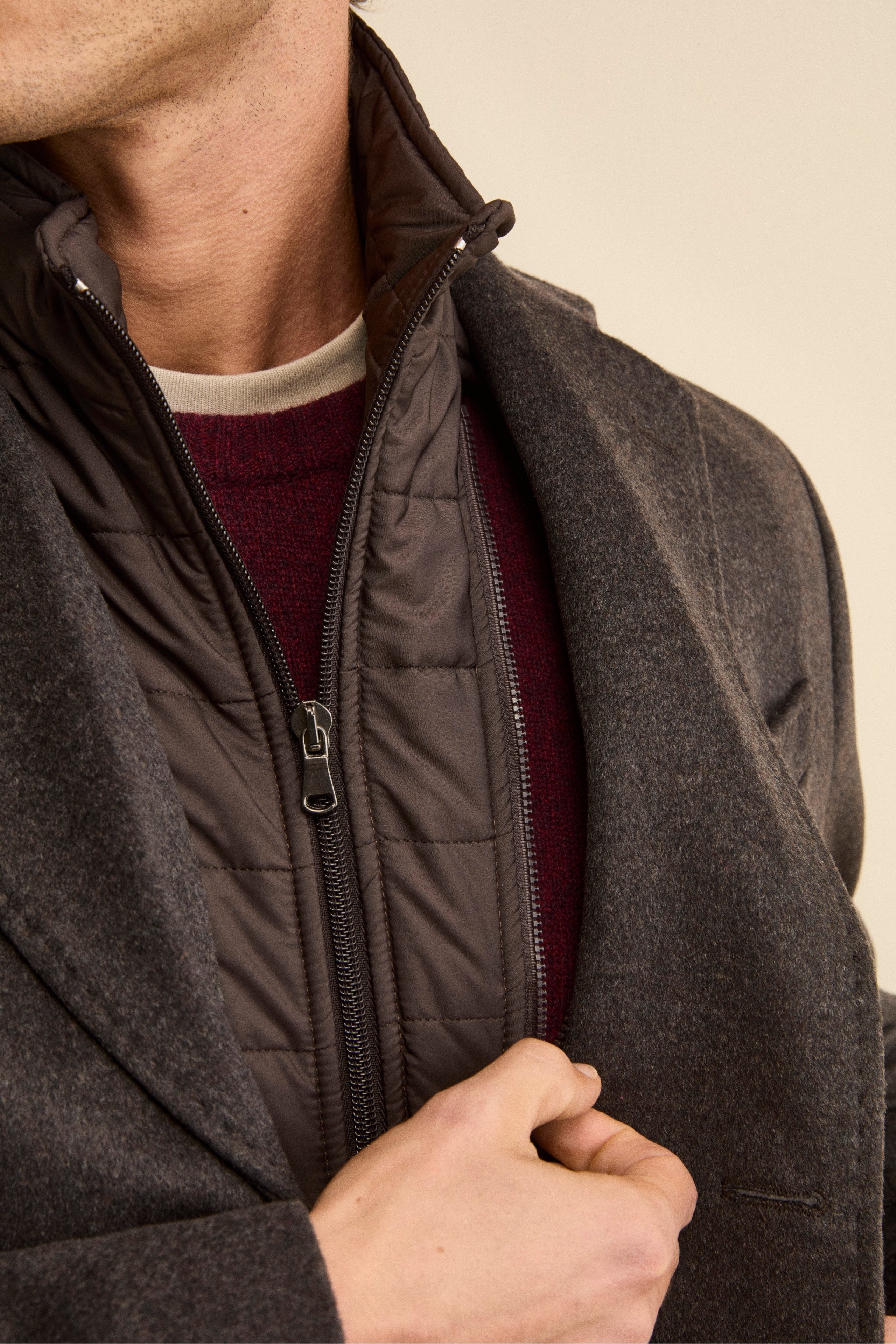 Cappotto in lana e cashmere - MARRONE