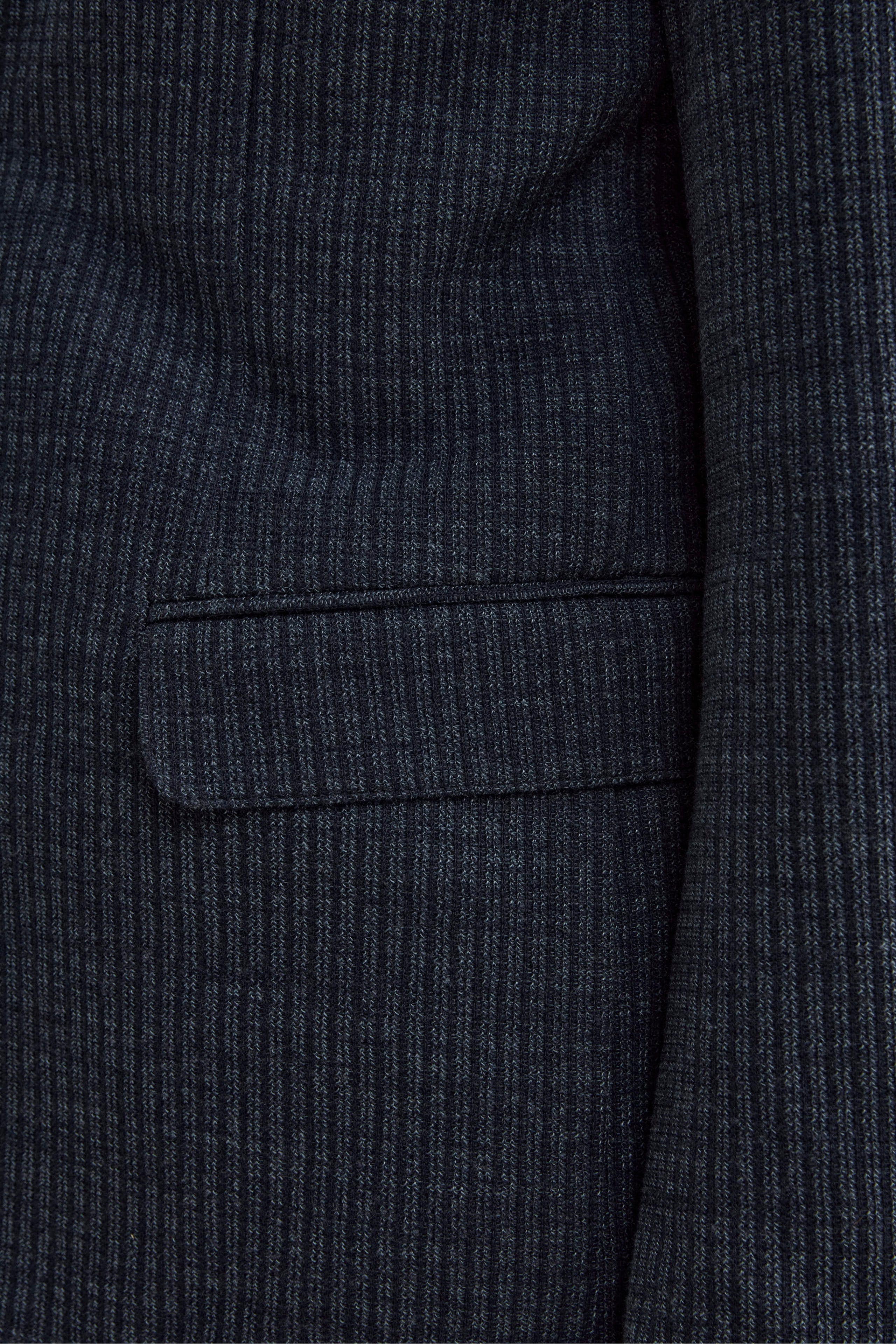 Giacca Sfoderata Slim Fit in Misto Cotone - BLU