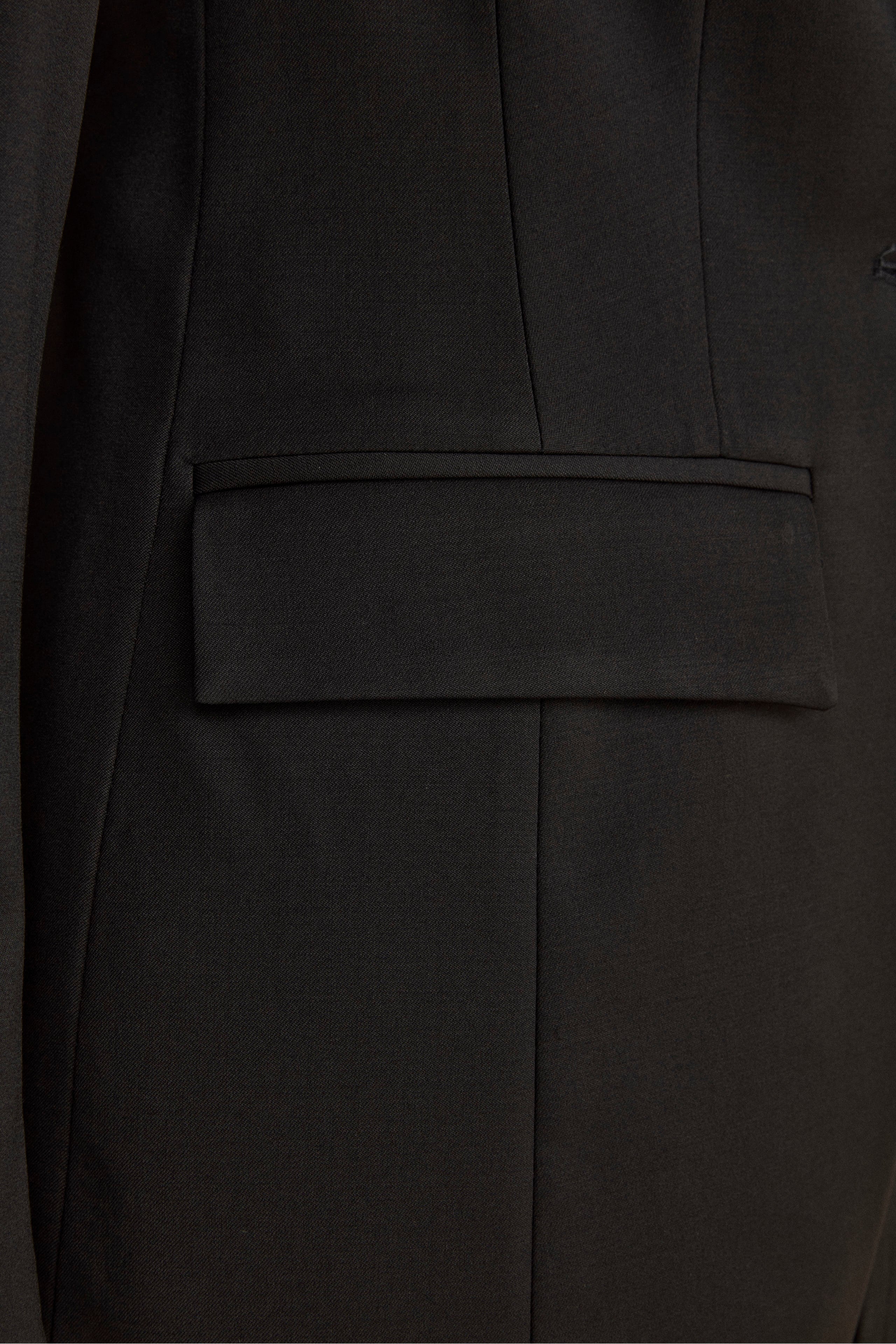 Tailleur Monopetto con Revers Classico in Lana Vergine - NERO