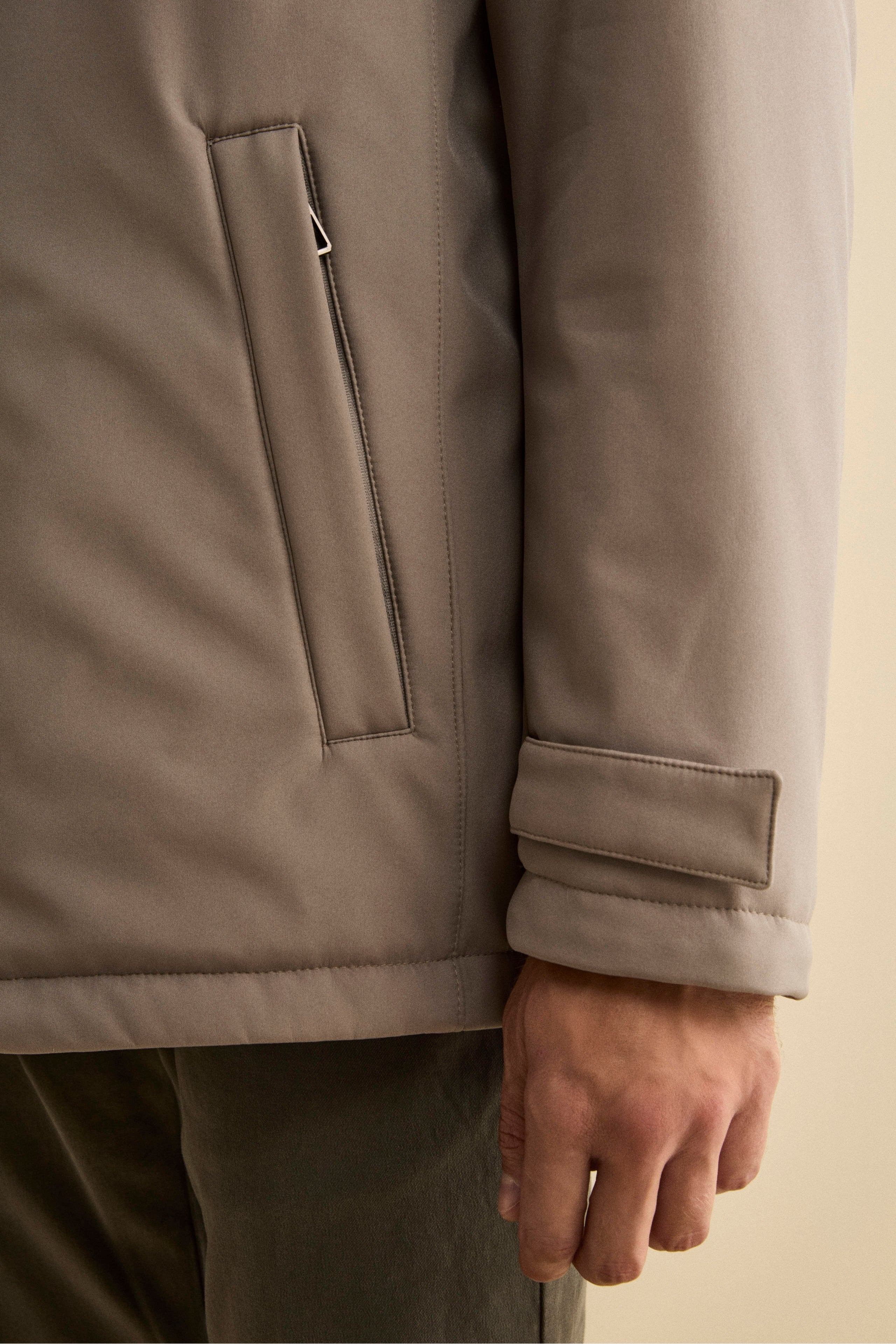 Giaccone Invernale con Pettorina e Cappuccio Estraibile - SABBIA