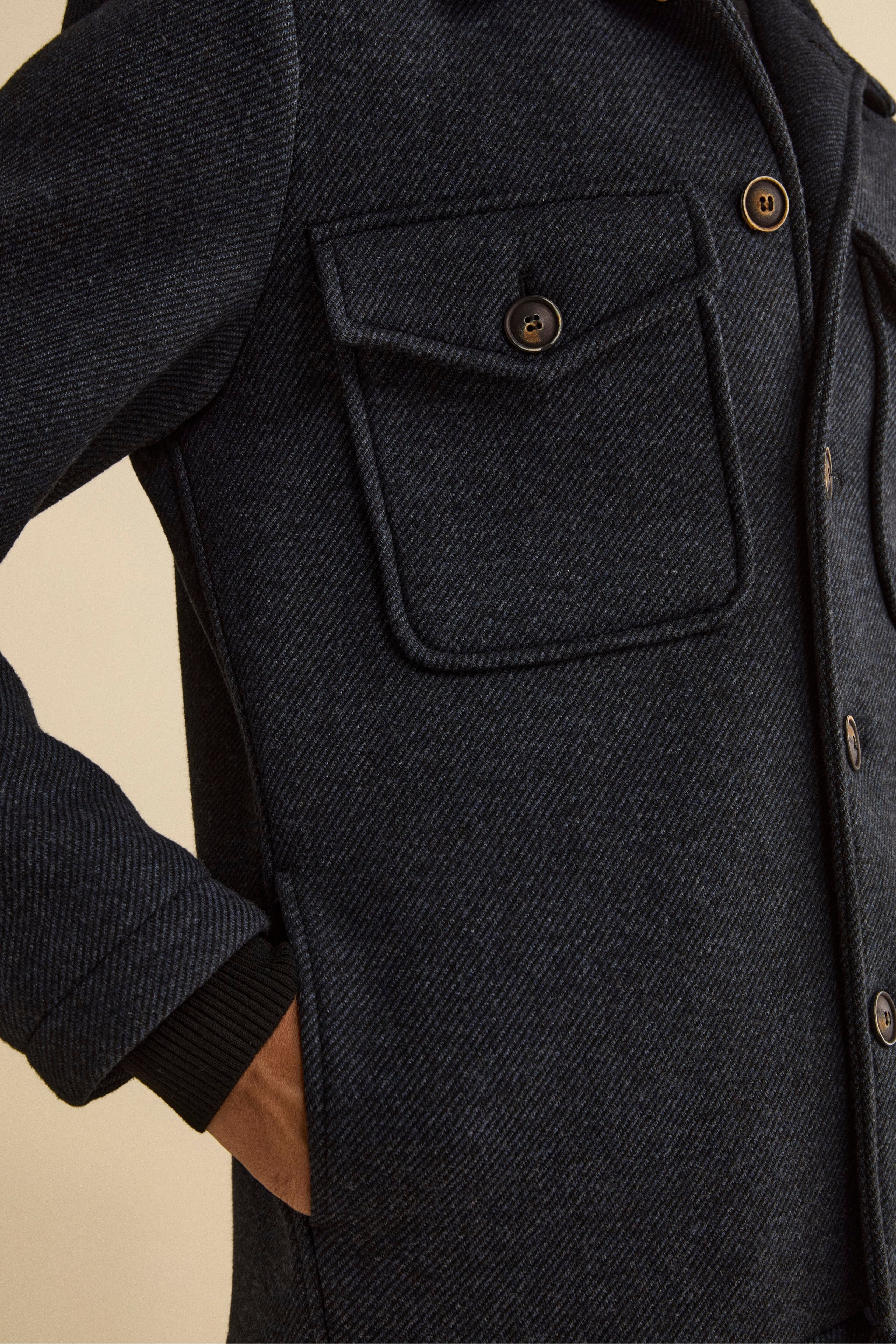 Giubbotto Worker Motivo Principe di Galles - FANT. BLU/NERO