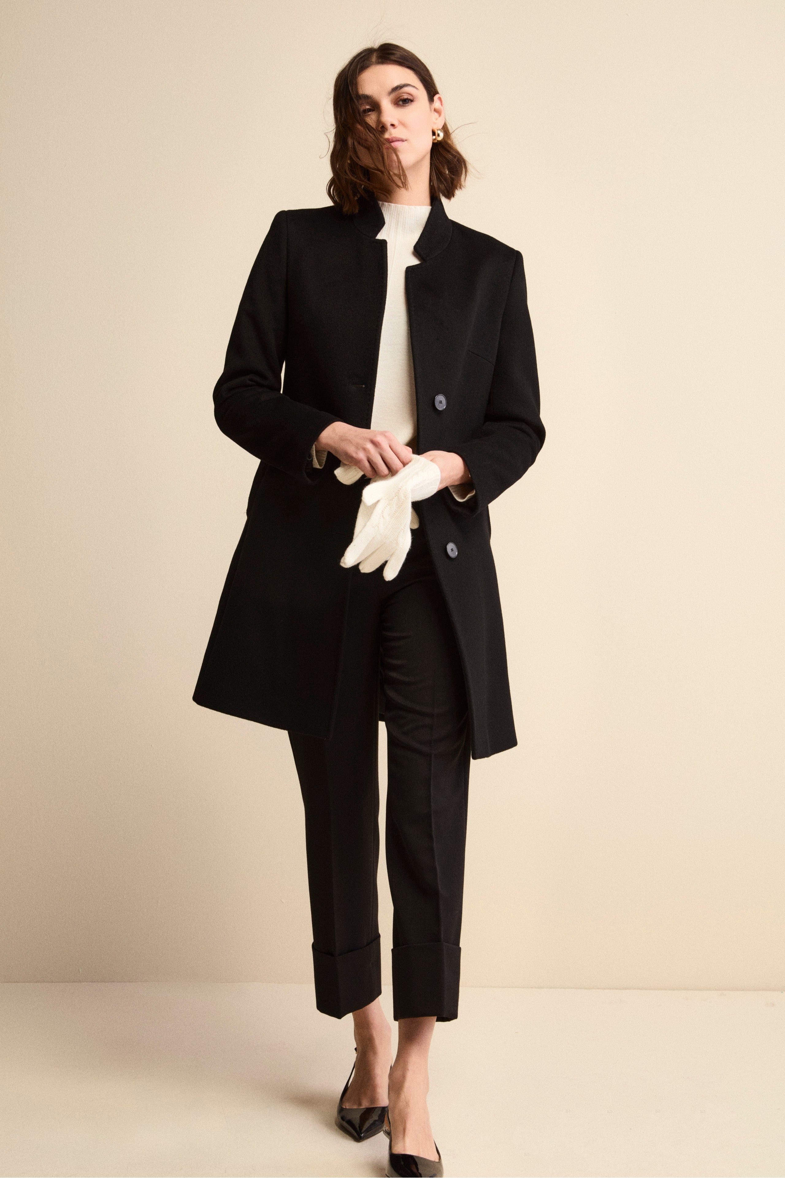 Cappotto in cashmere da donna - NERO