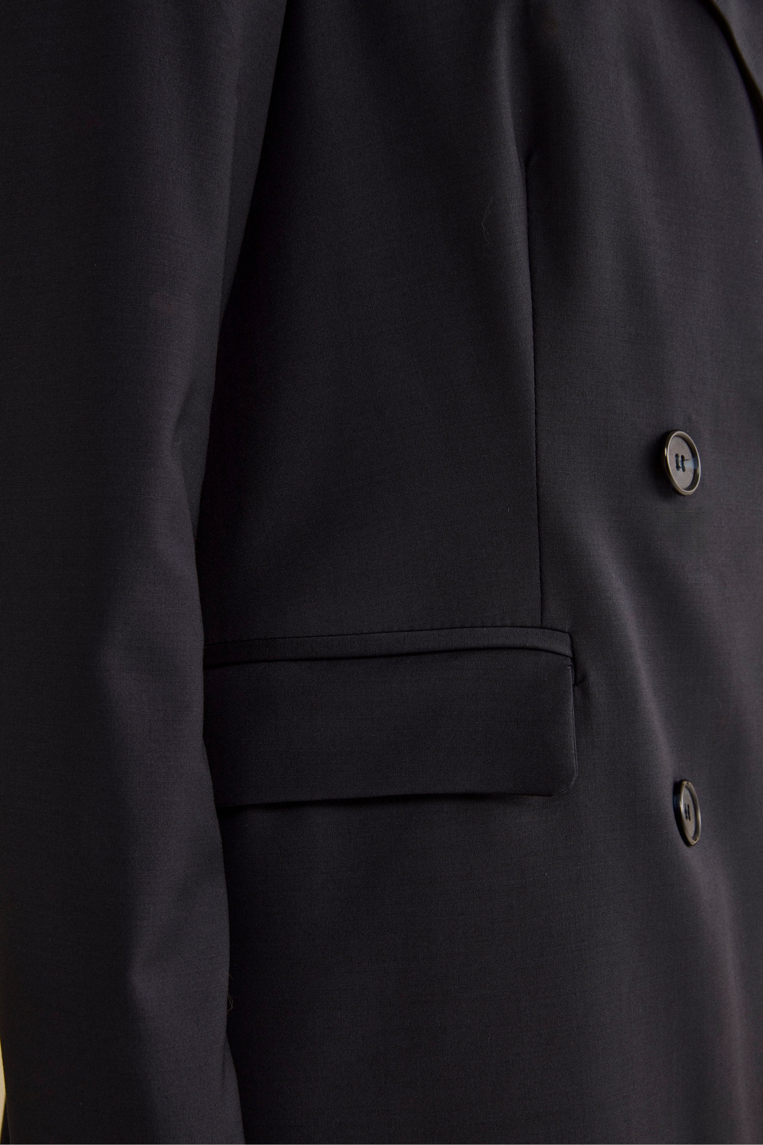 Tailleur Doppiopetto con Revers a Lancia in Lana Vergine - BLU