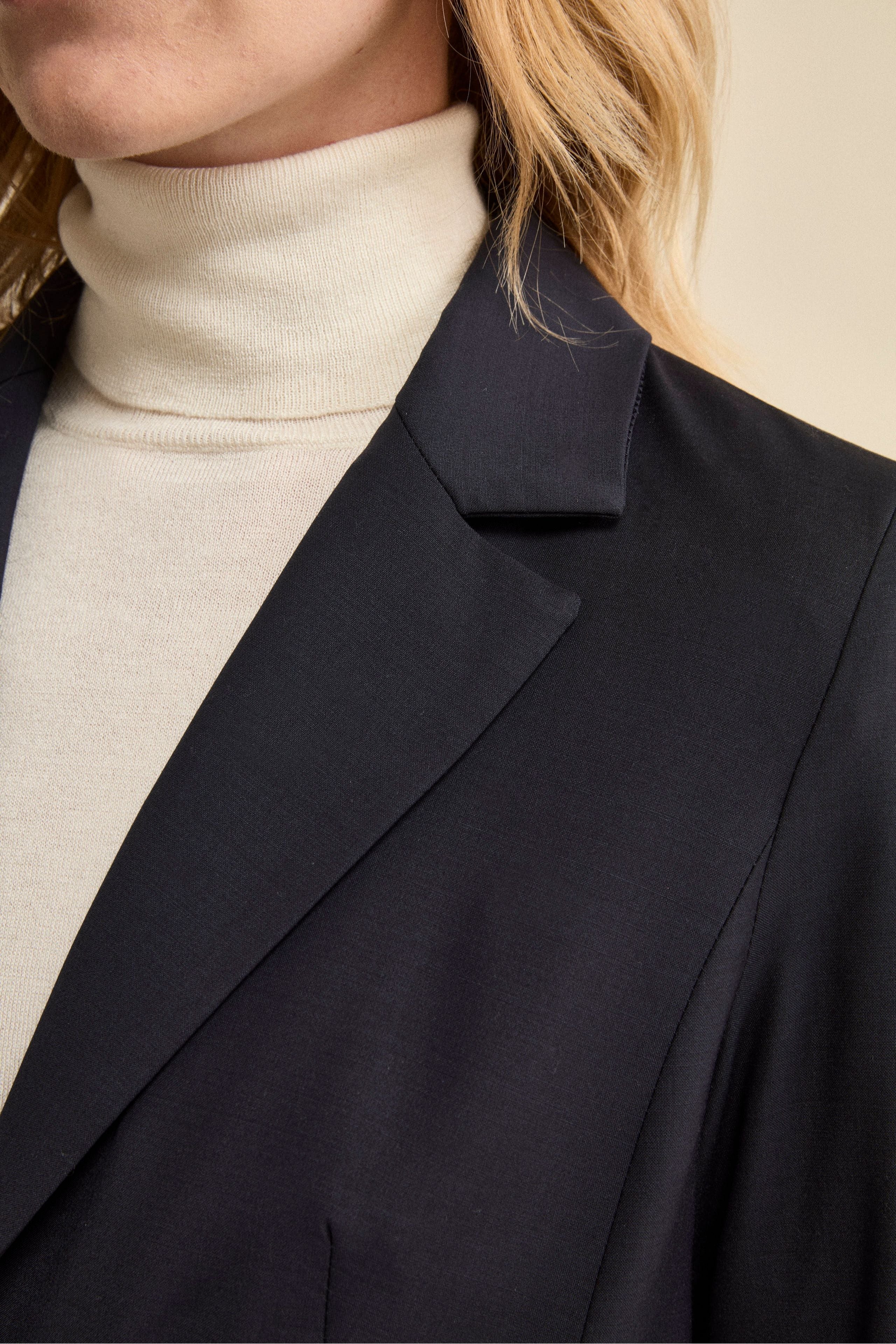 Tailleur Foderato Monopetto in Lana Vergine - BLU