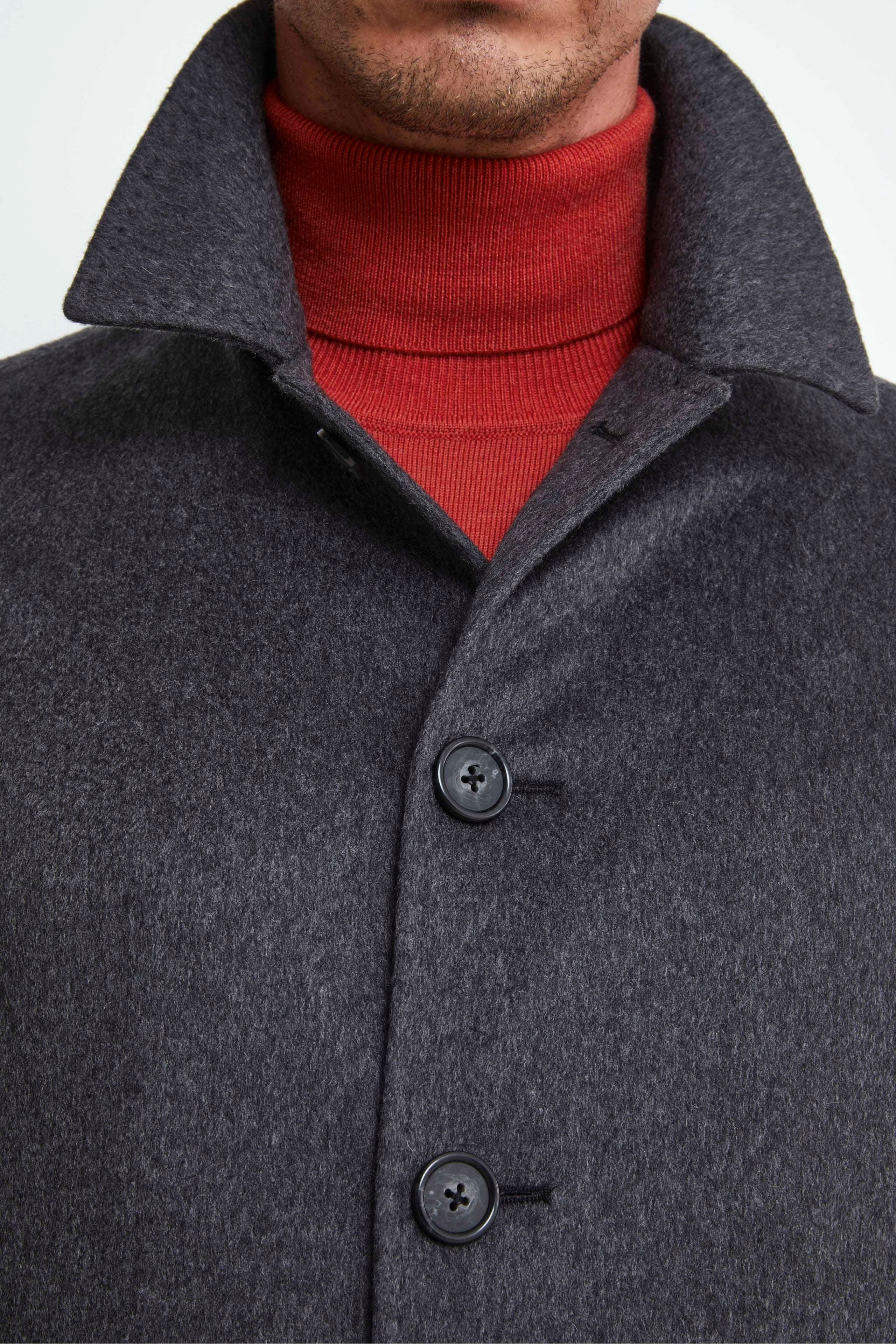 Cappotto Foderato in Cashmere - GRIGIO