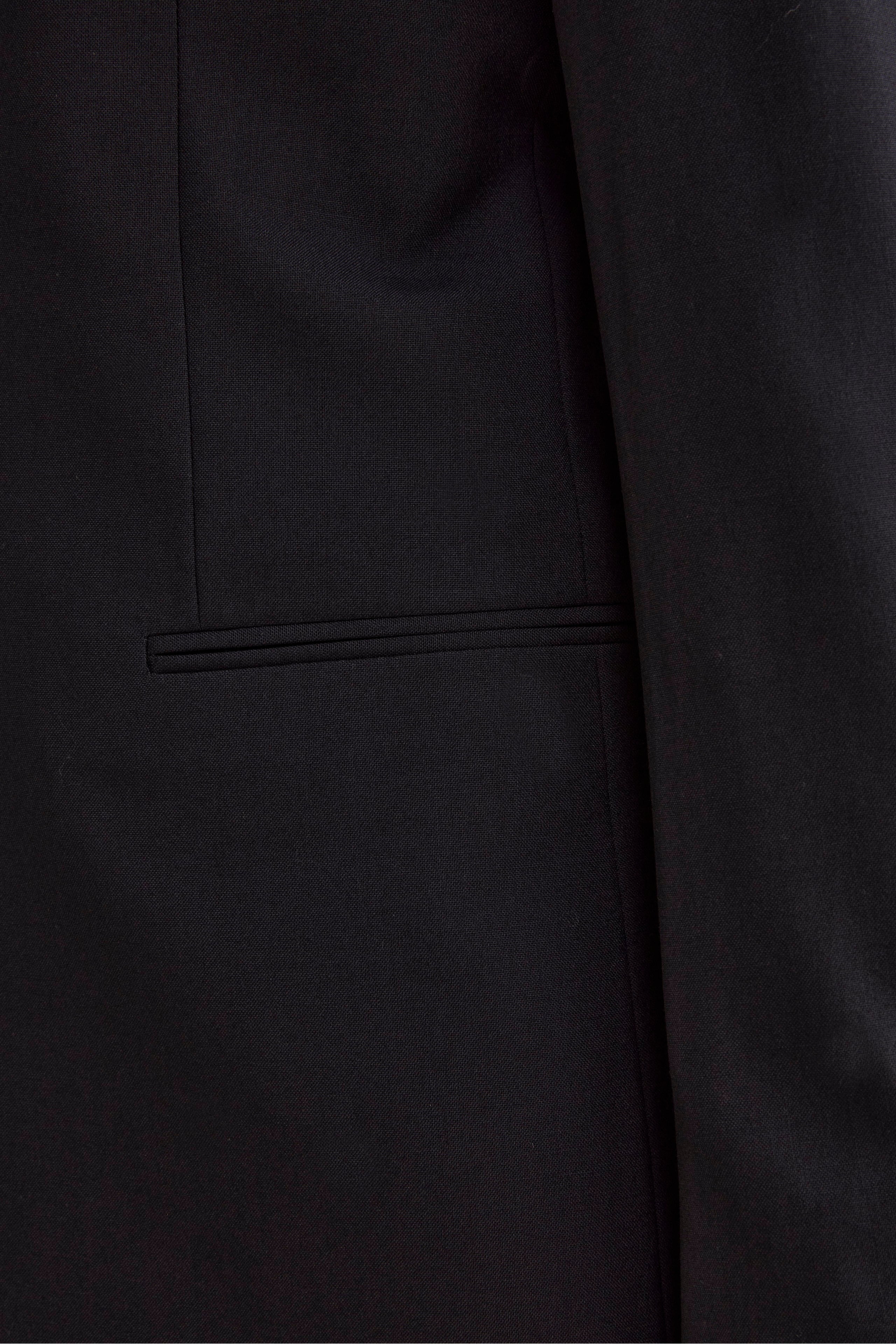 Abito Slim Fit in Lana Vergine con Revers a Lancia - BLU