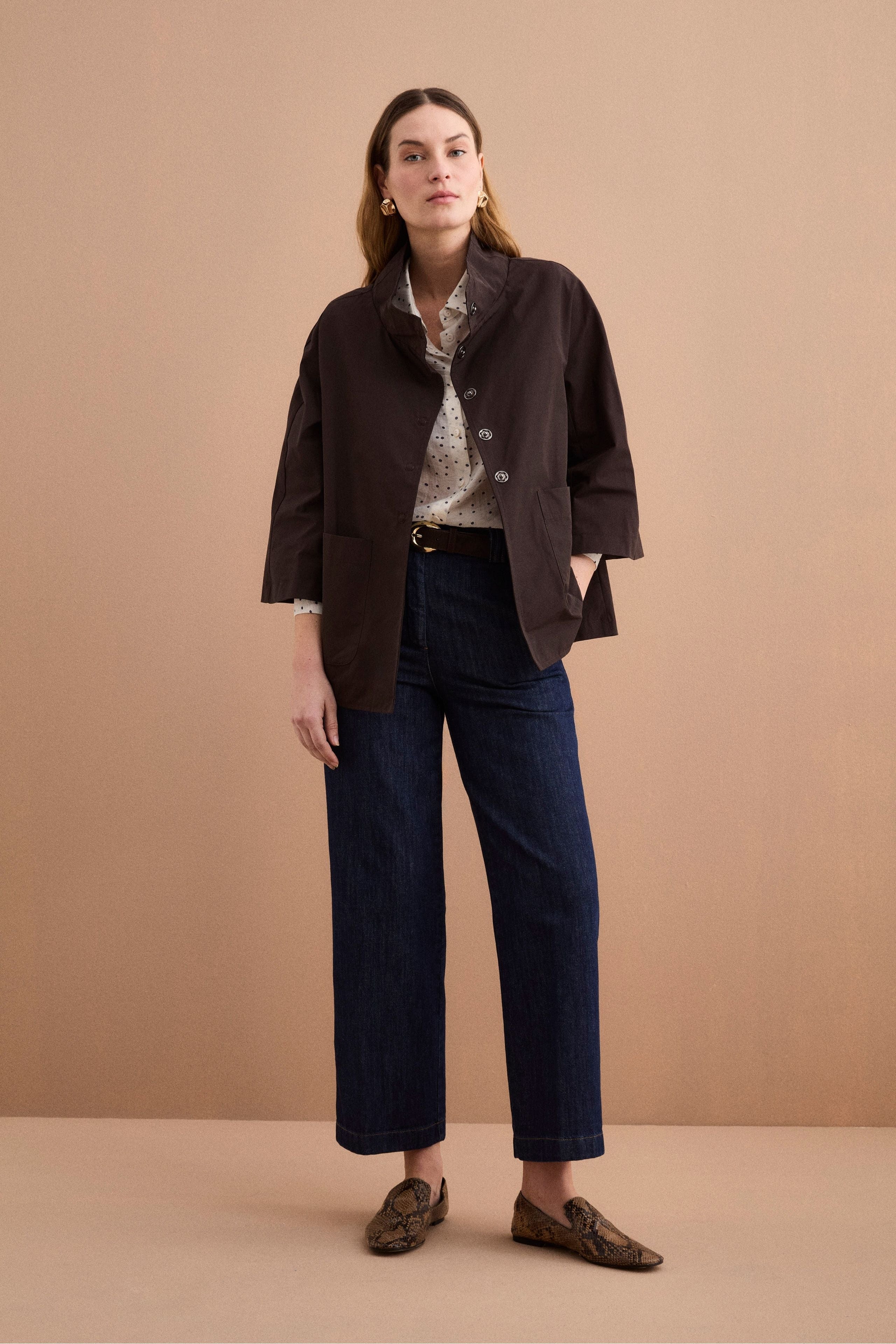 Cappa Over Sfoderata in Misto Cotone - T.MORO