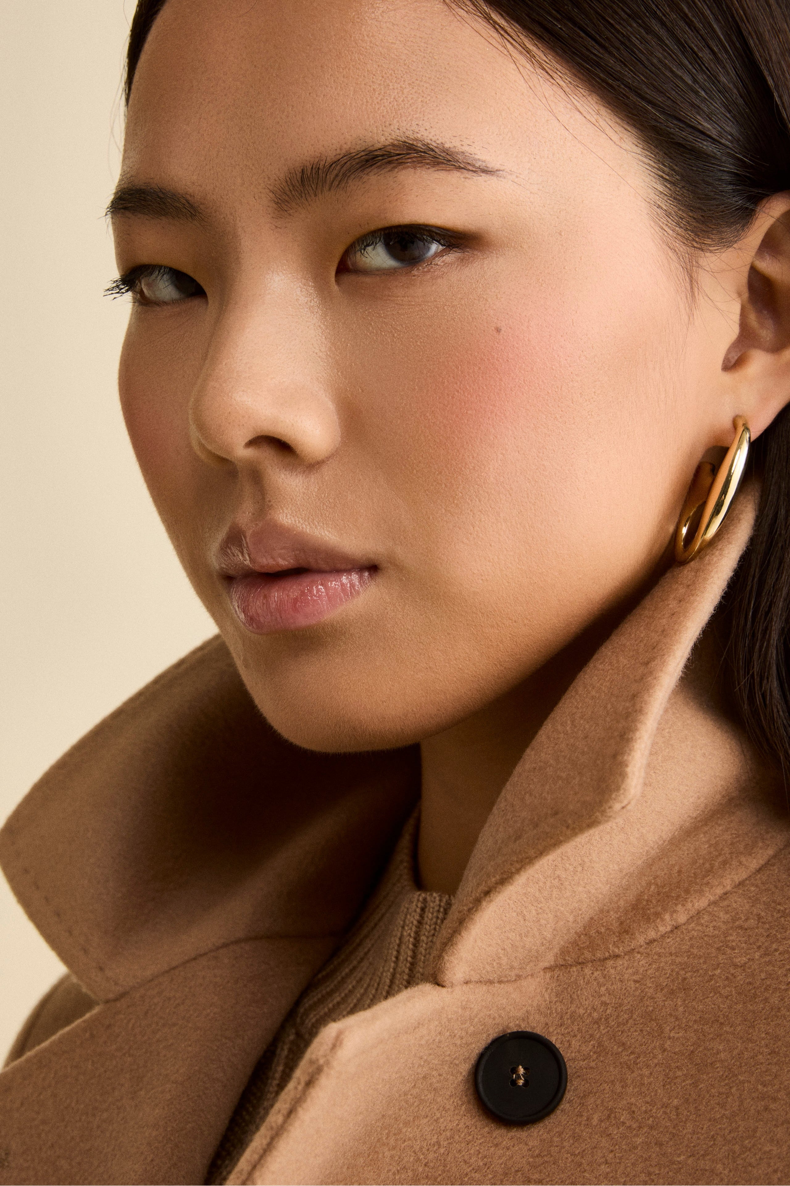 Cappotto lungo in lana e cashmere - CAMMELLO