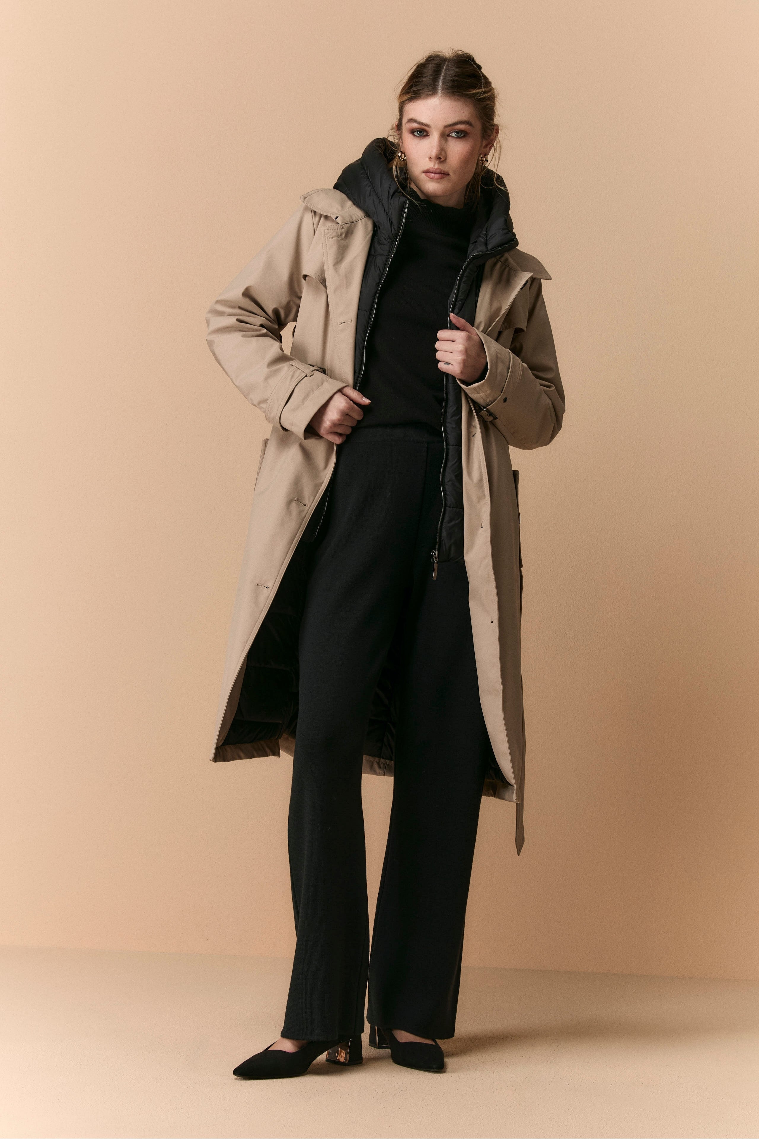 Trench Invernale con Cintura BEIGE - Main Image