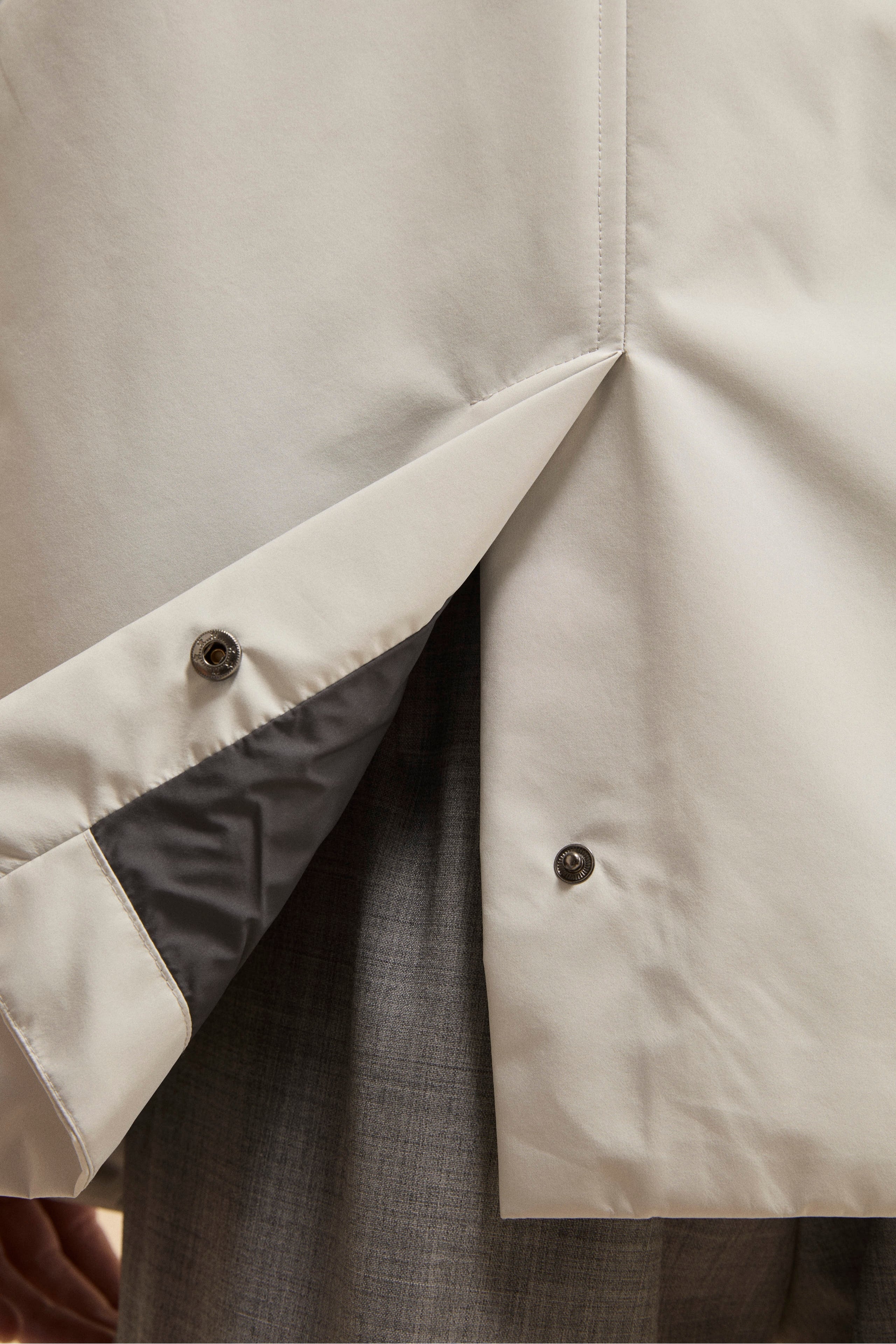 Impermeabile Corto Foderato con Corpetto - GHIACCIO