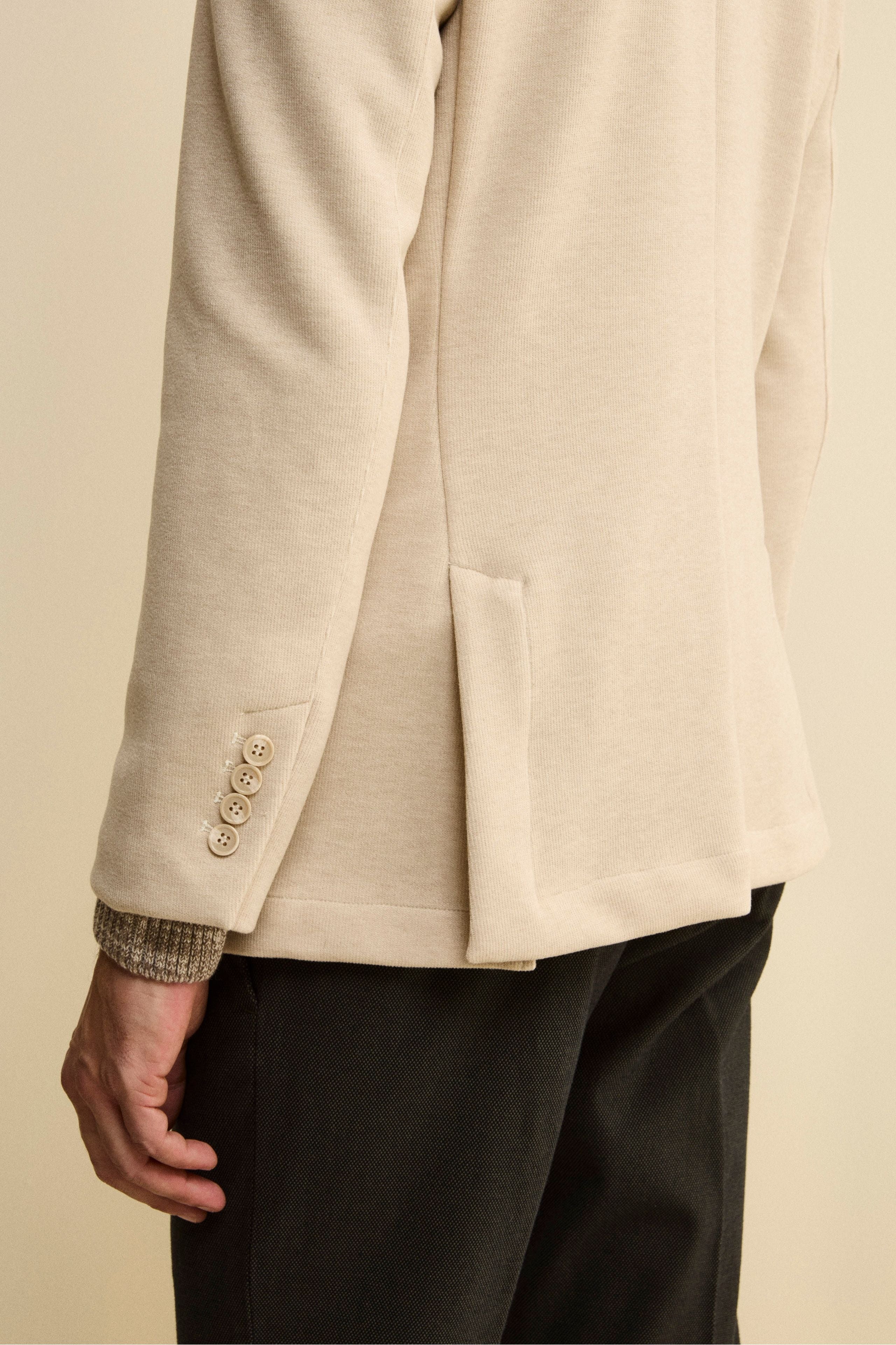 Giacca Monopetto Semifoderata in Jersey - NATURALE