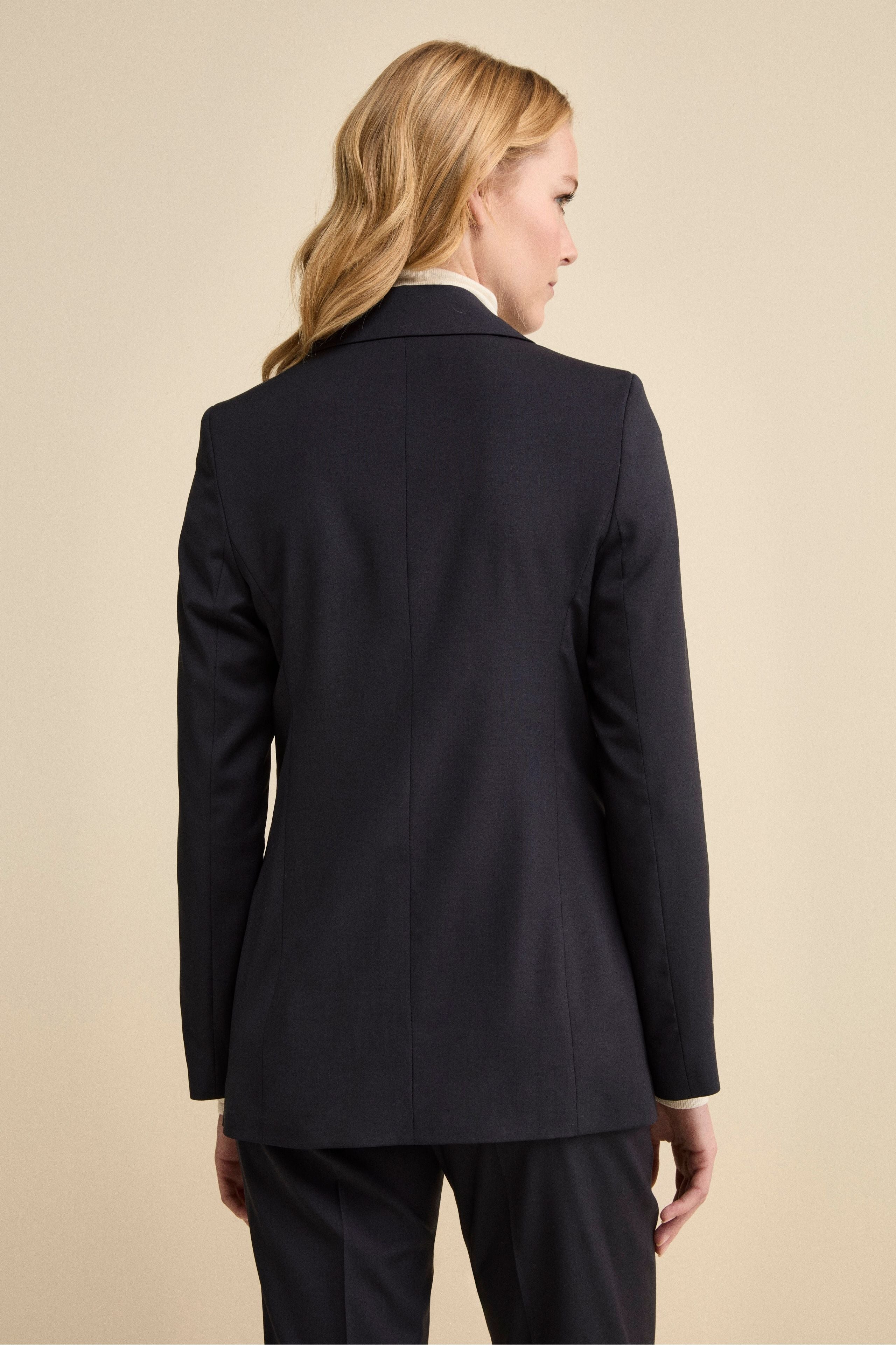 Tailleur Foderato Monopetto in Lana Vergine - BLU