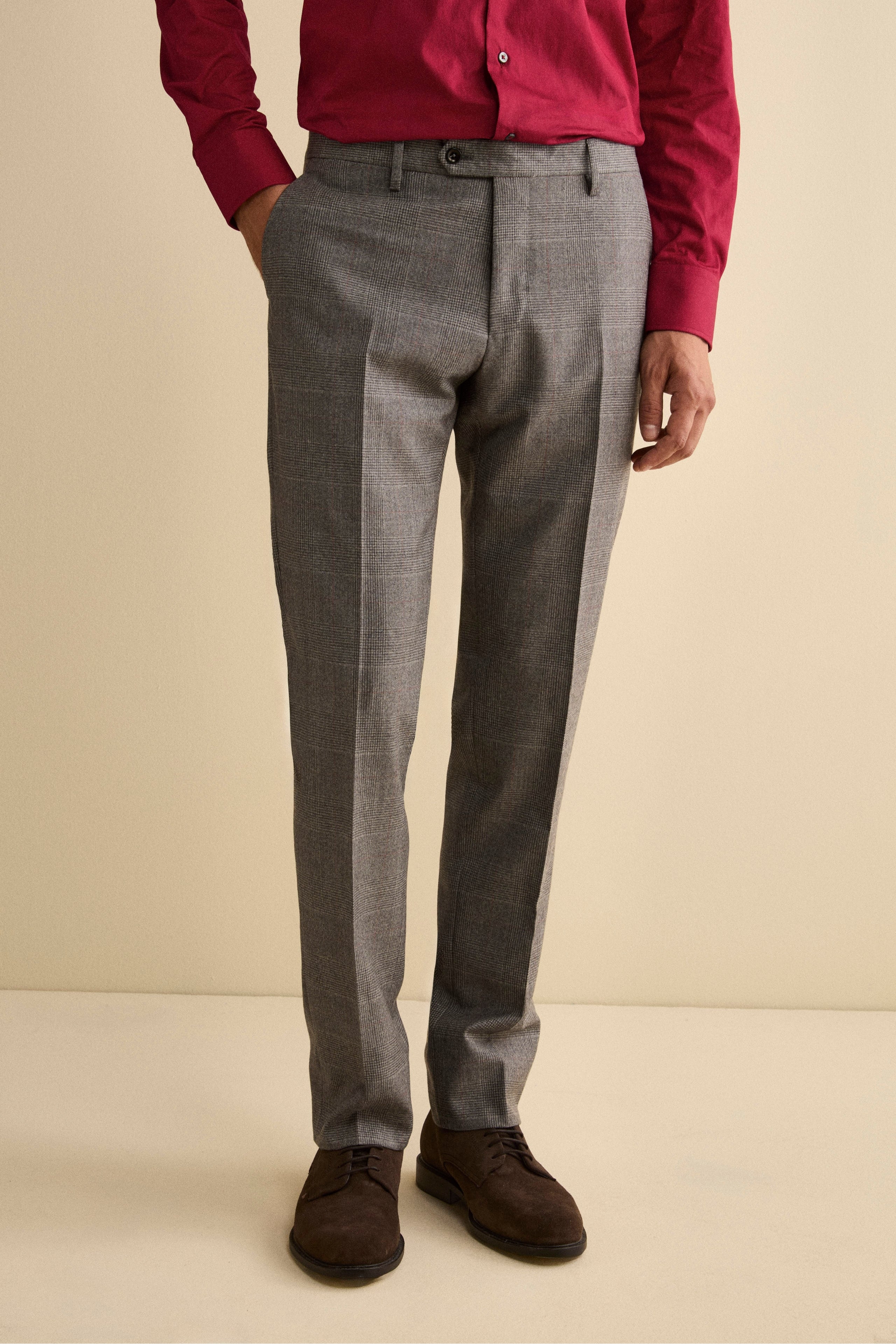 Abito Foderato Slim Fit in Lana Vergine - GALLES GRIGIO