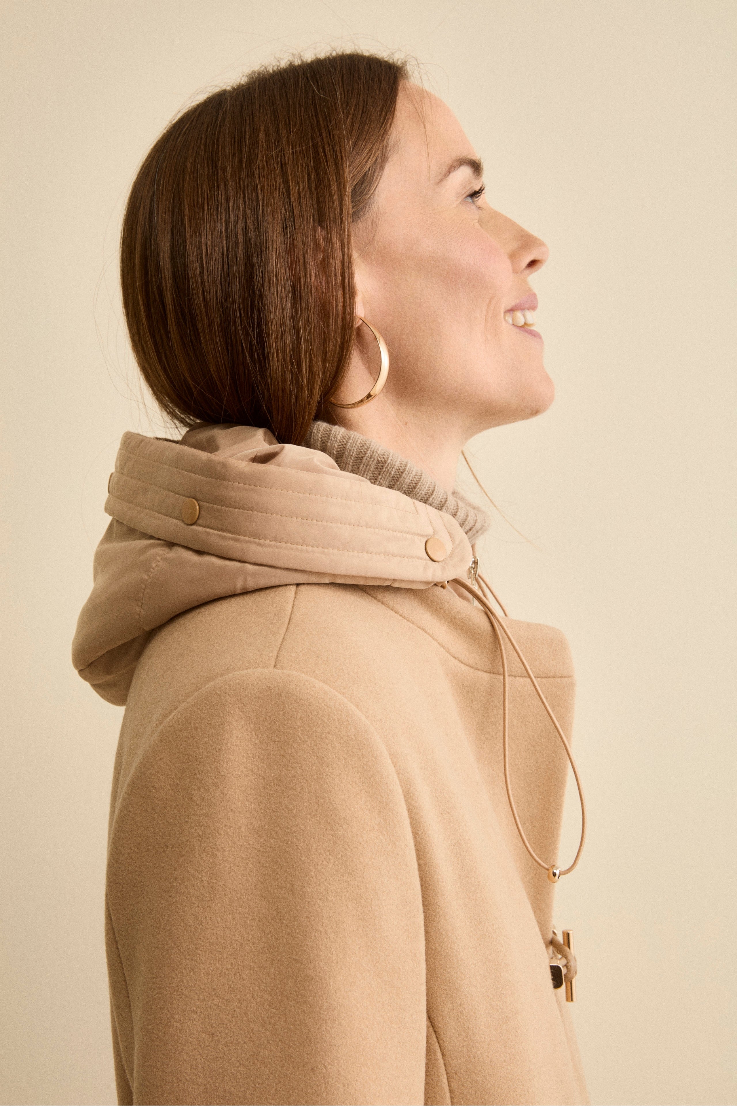 Cappotto Midi in Misto Lana con Alamaro - CAMMELLO