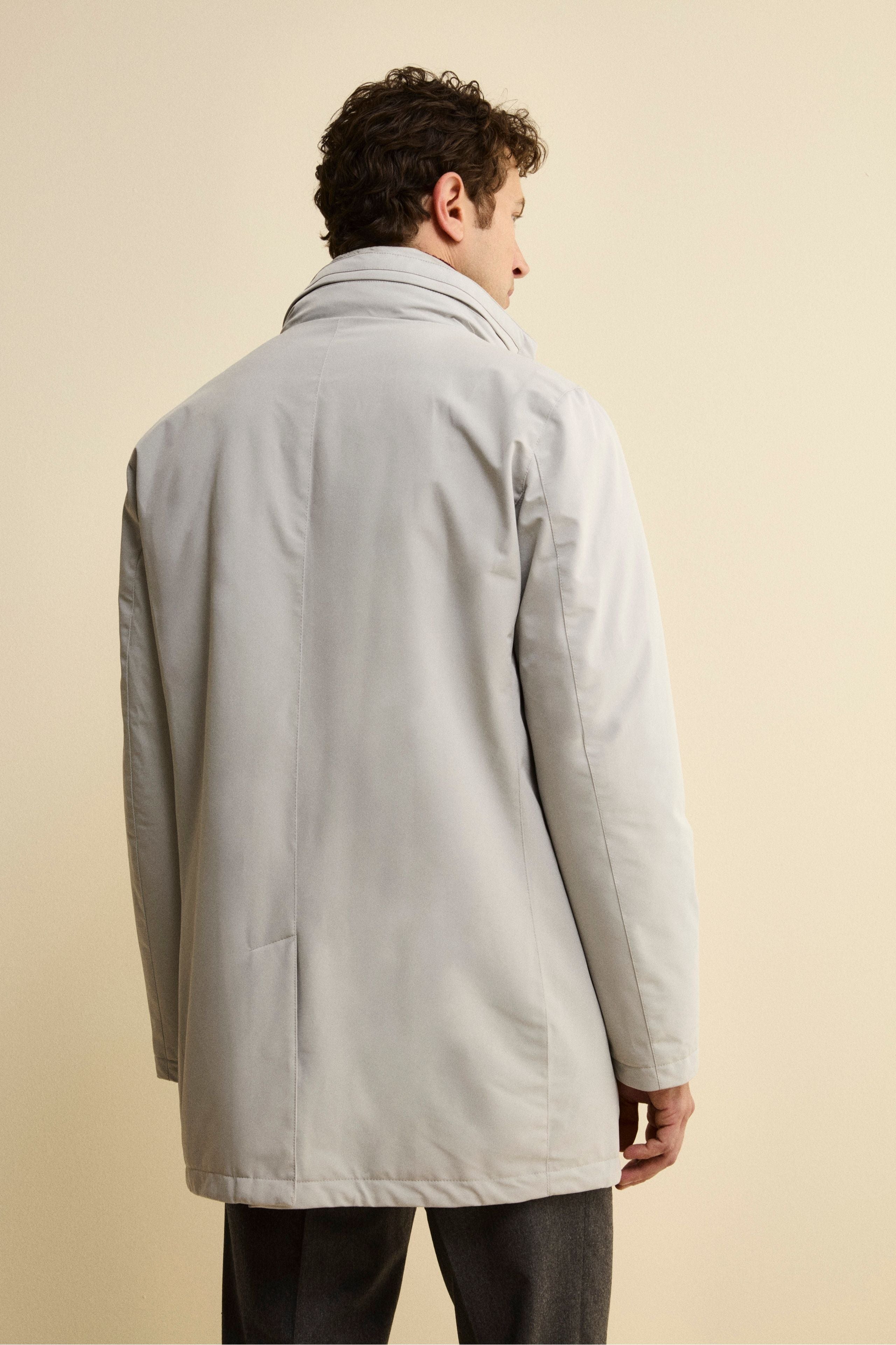 Giaccone Midi Imbottito con Pettorina - SABBIA