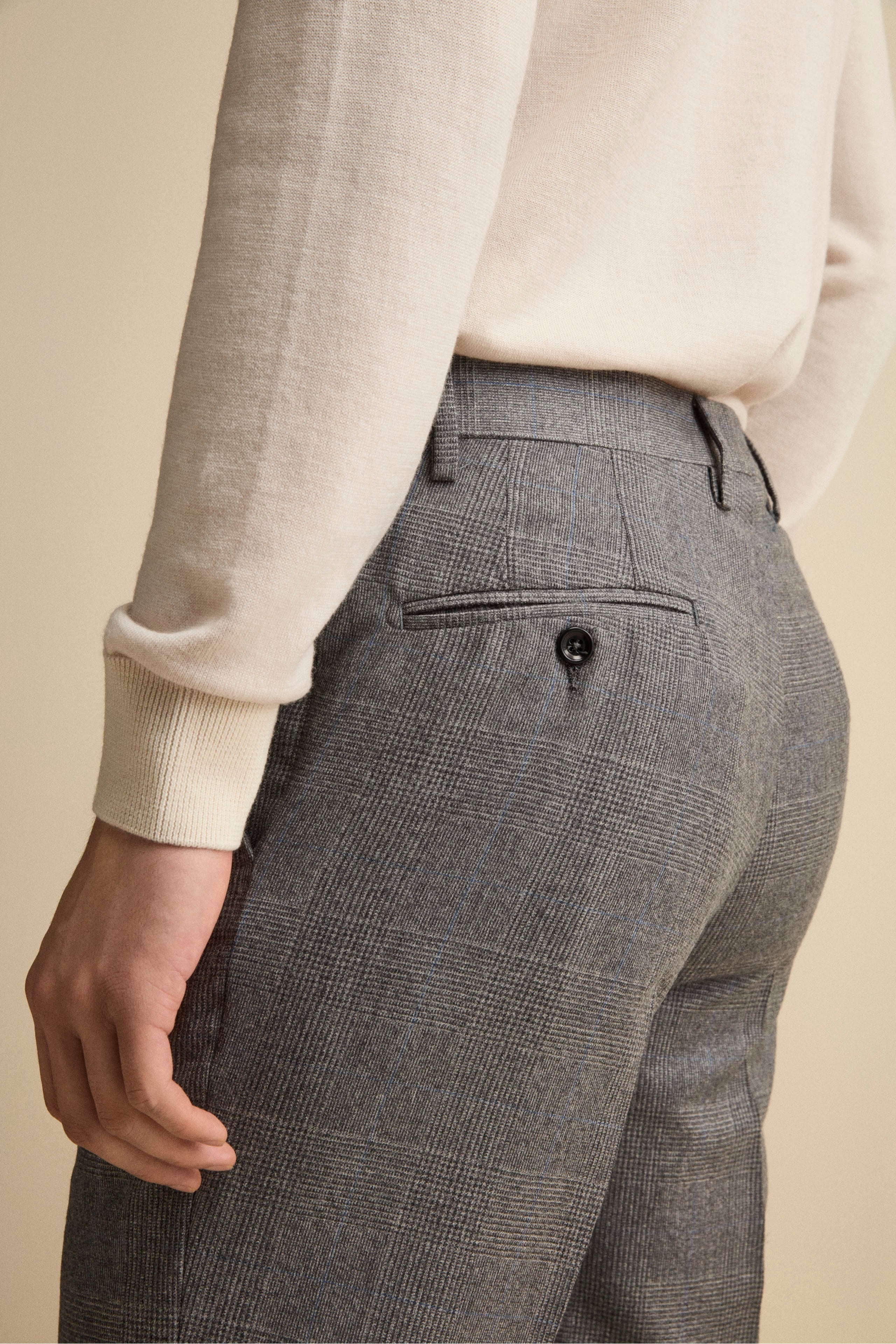 Abito Check Monopetto Regular Fit in lana Vergine - GALLES GRIGIO