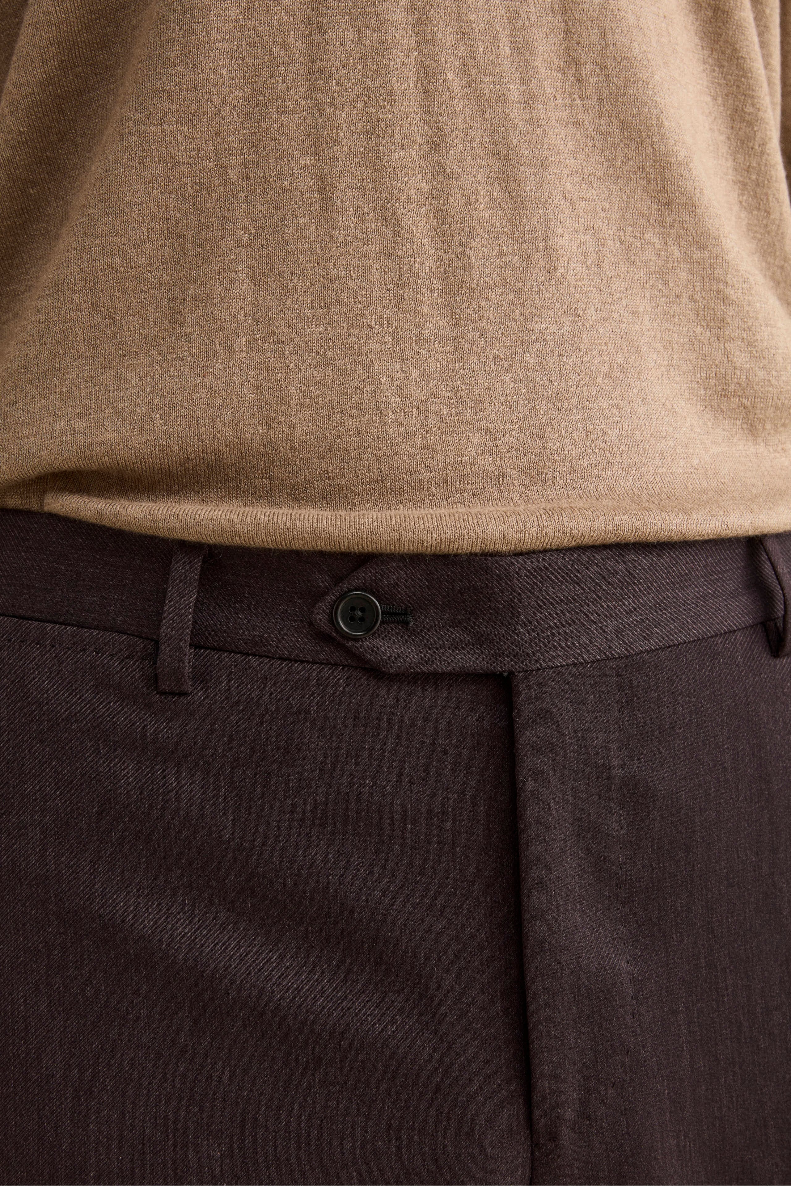 Abito Monopetto in Lana Vergine Regular Fit - MELANZANA