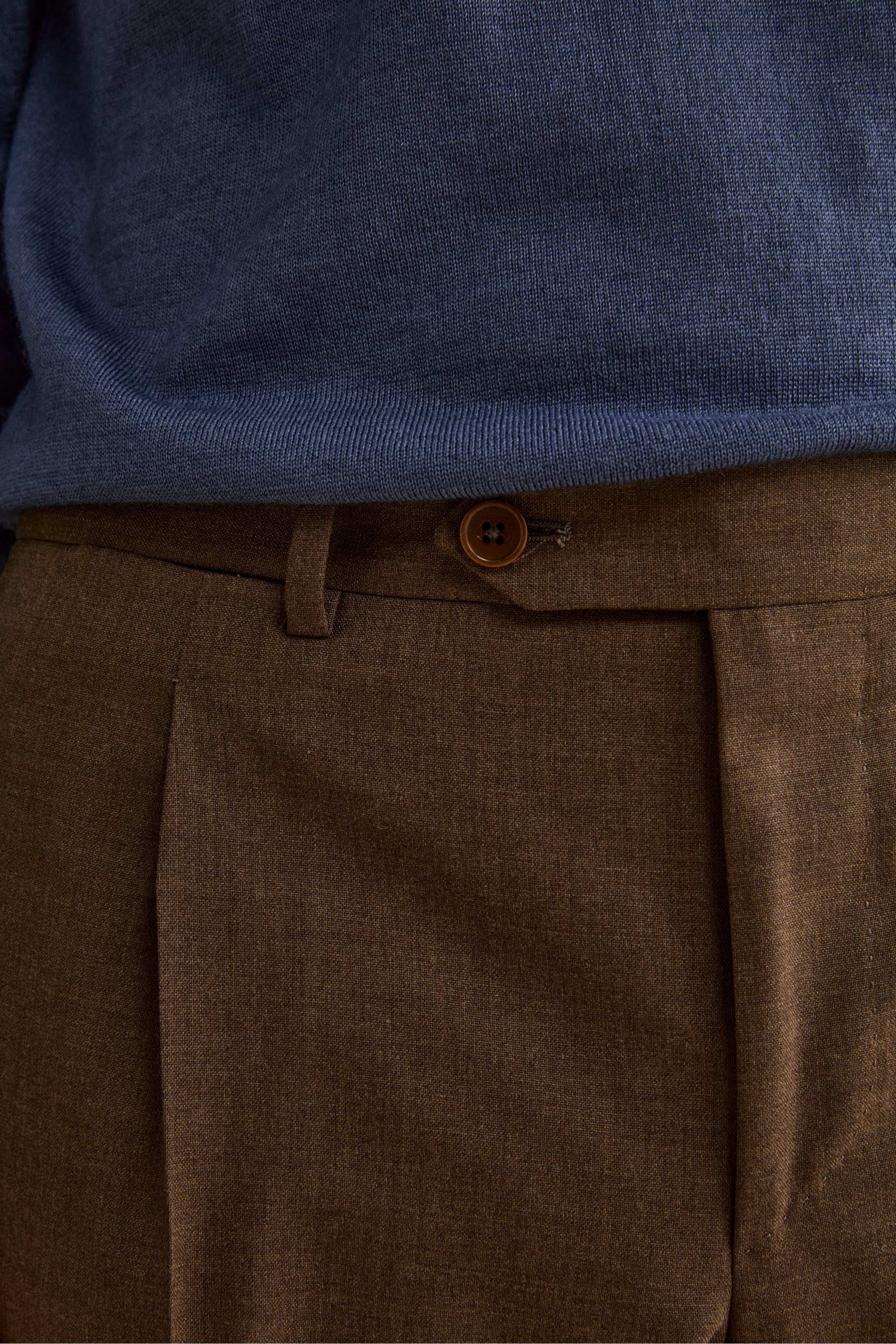 Abito Semifoderato Monopetto in Lana Vergine - NOCCIOLA