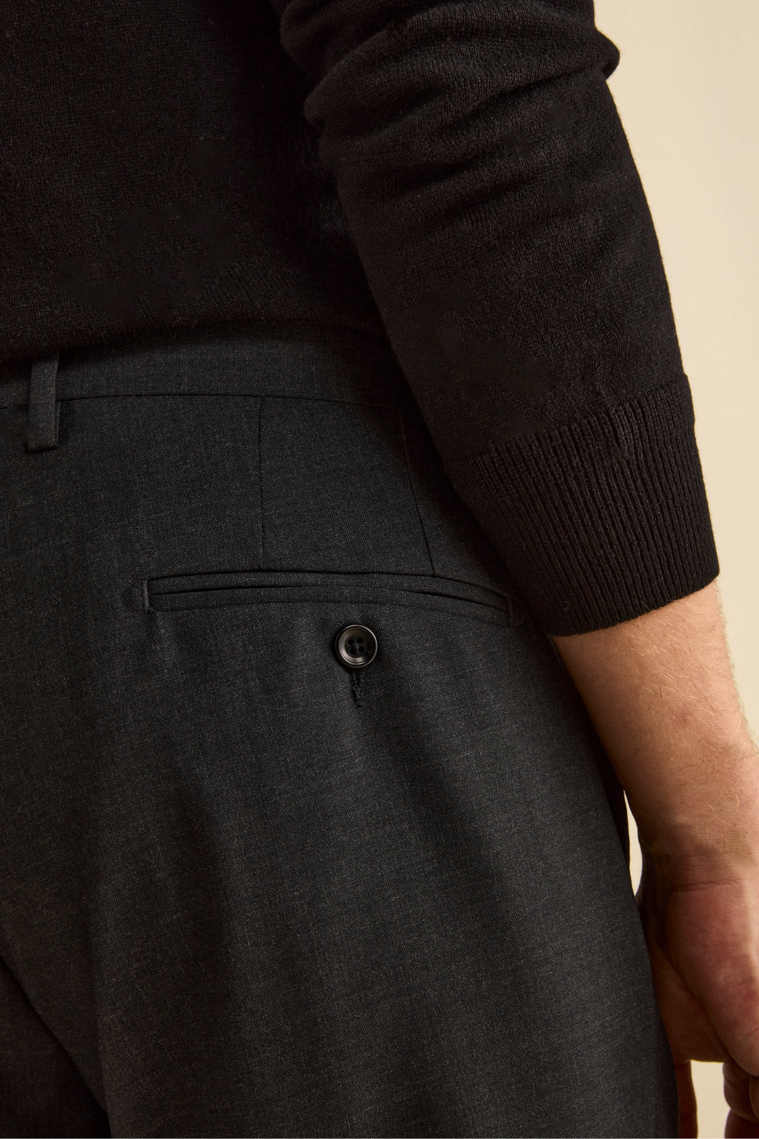 Abito Slim Fit Monopetto Revers a Lancia in Lana Vergine - ANTRACITE