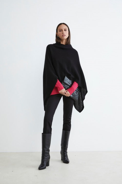 Mantella in cashmere da donna - NERO