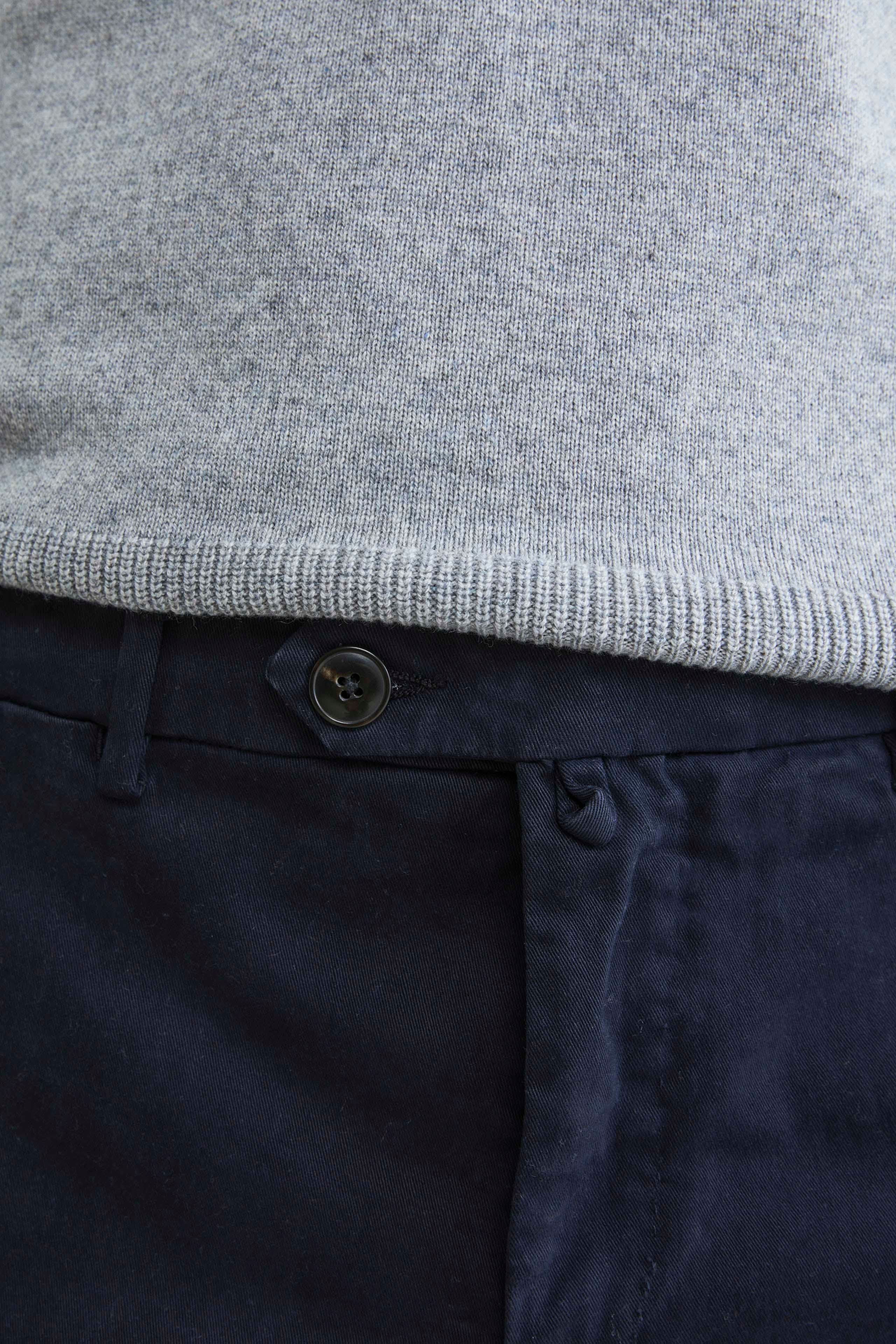 Pantaloni chino in gabardine - BLU NOTTE