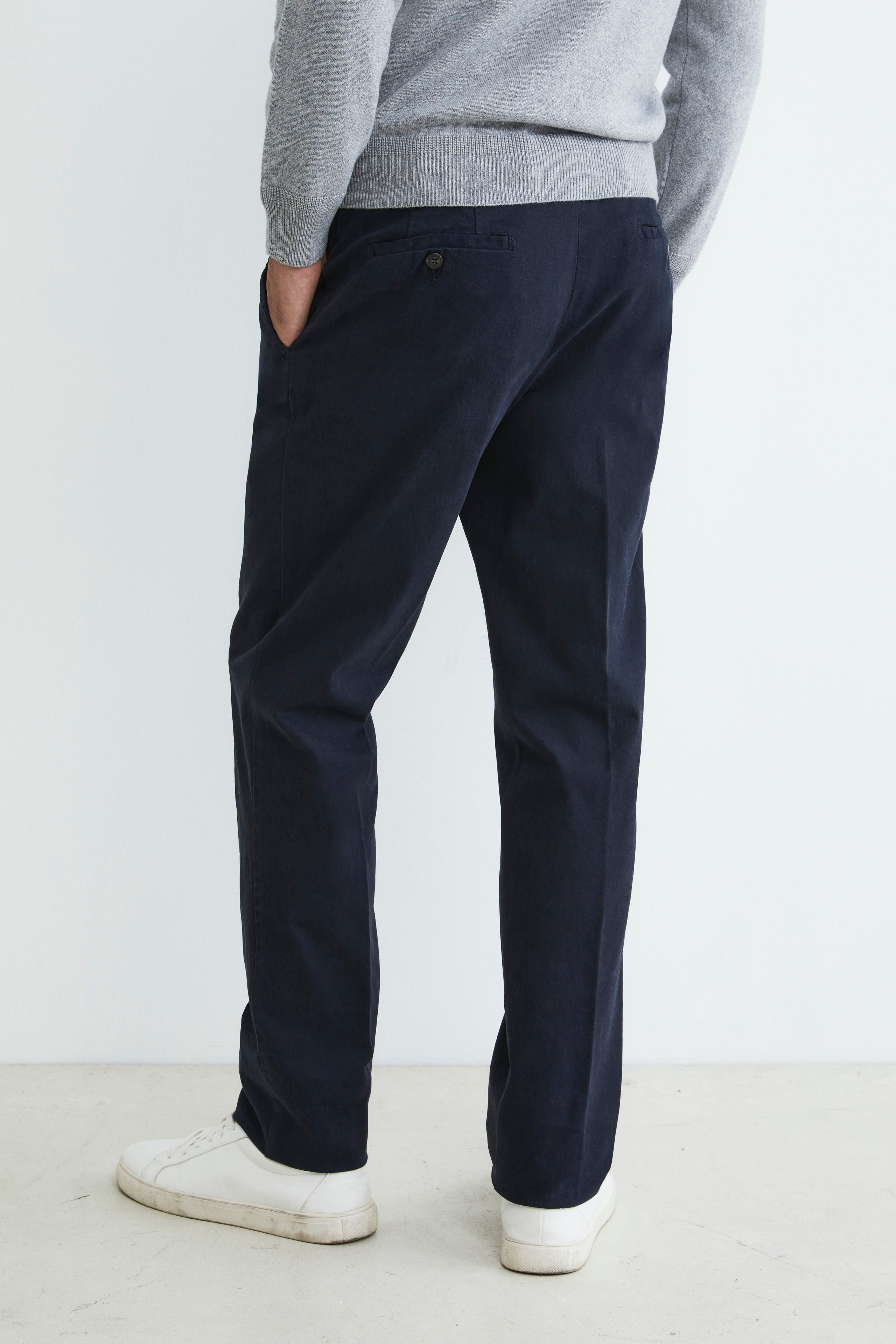 Pantaloni chino in gabardine - BLU NOTTE