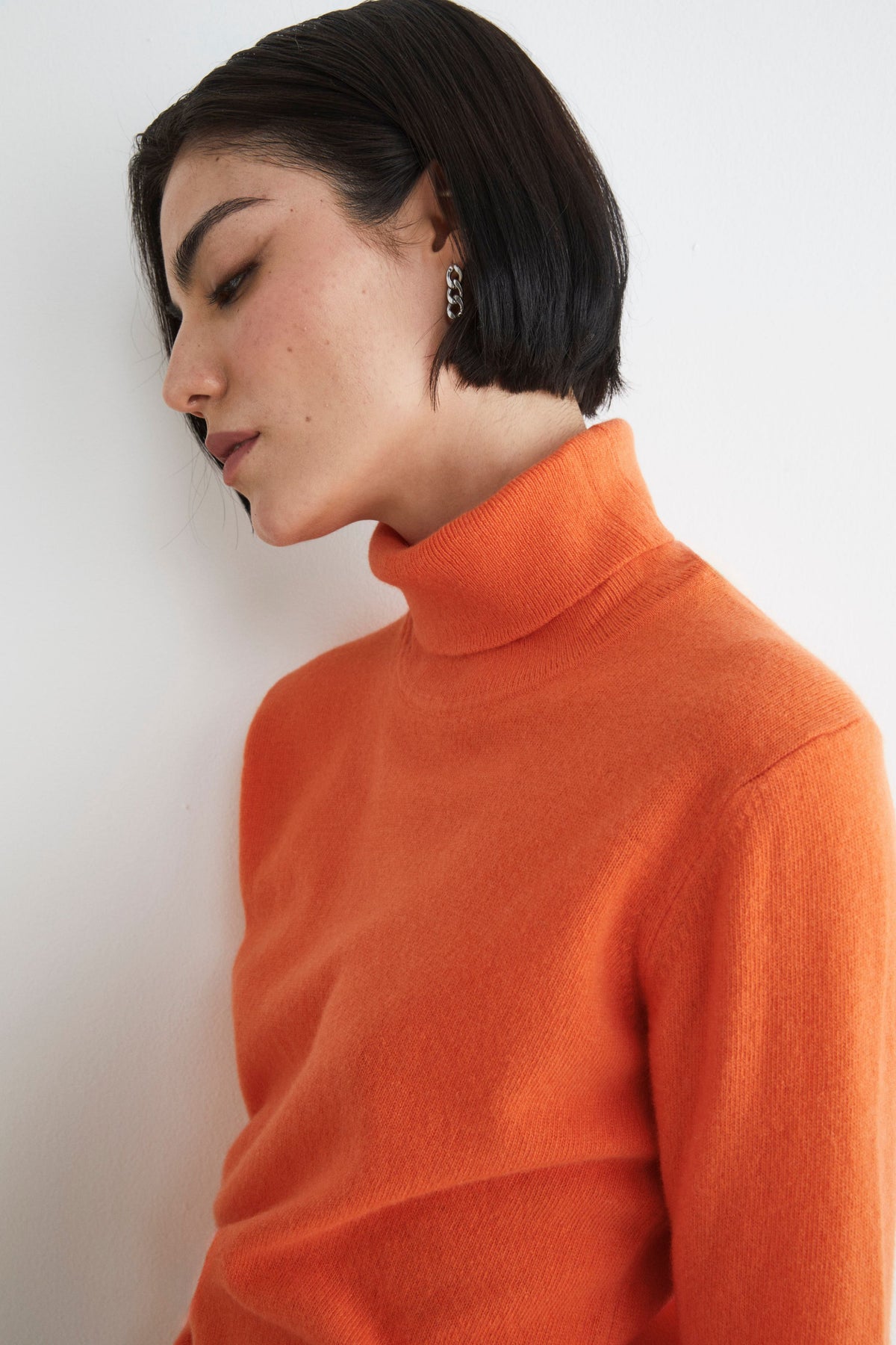 Dolcevita in lana e cashmere - ARANCIO