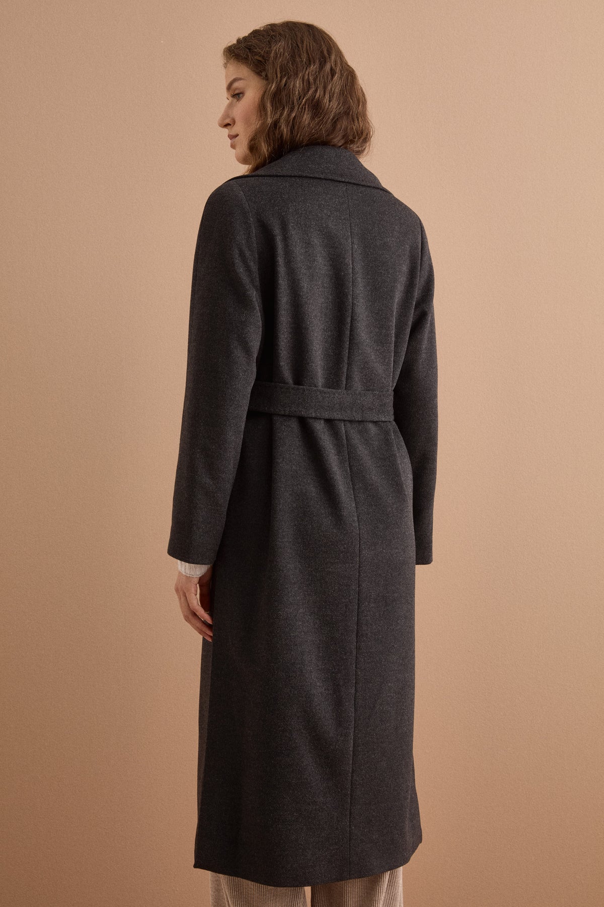 Cappotto lungo in lana e cashmere - ANTRACITE