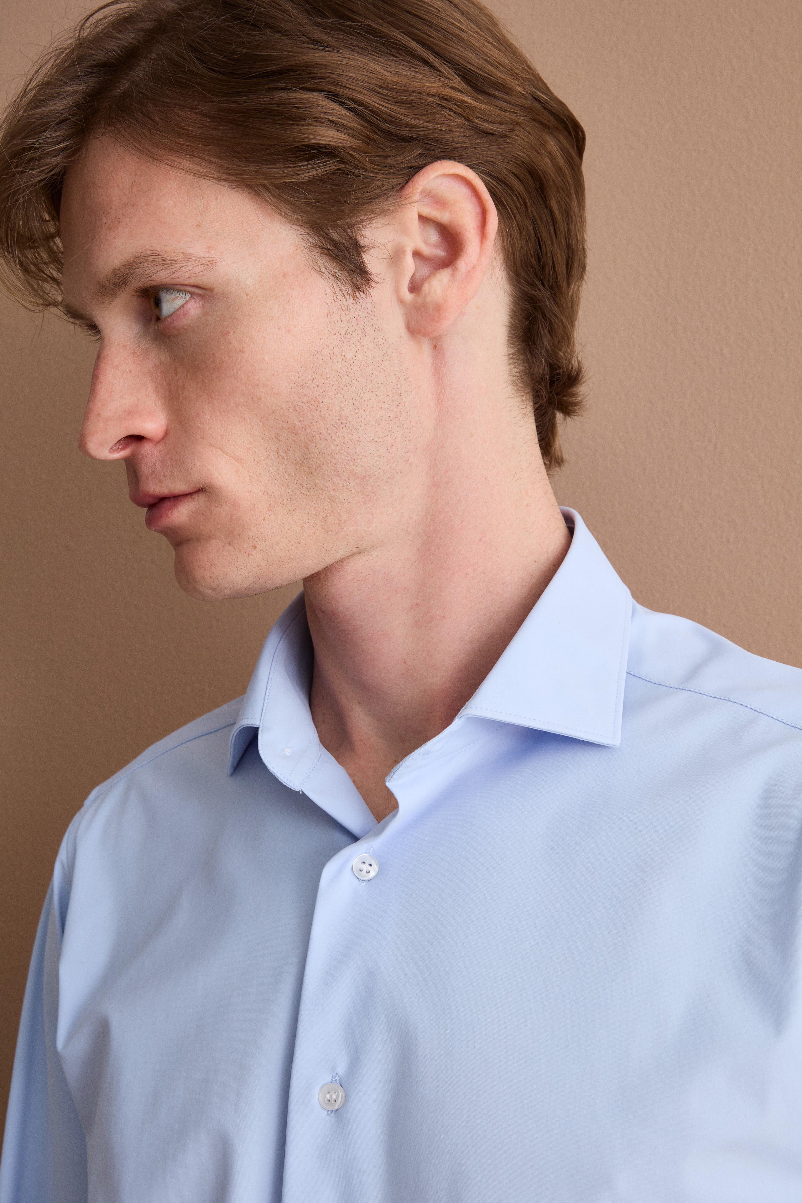 Camicia in jersey slim fit - AZZURRO