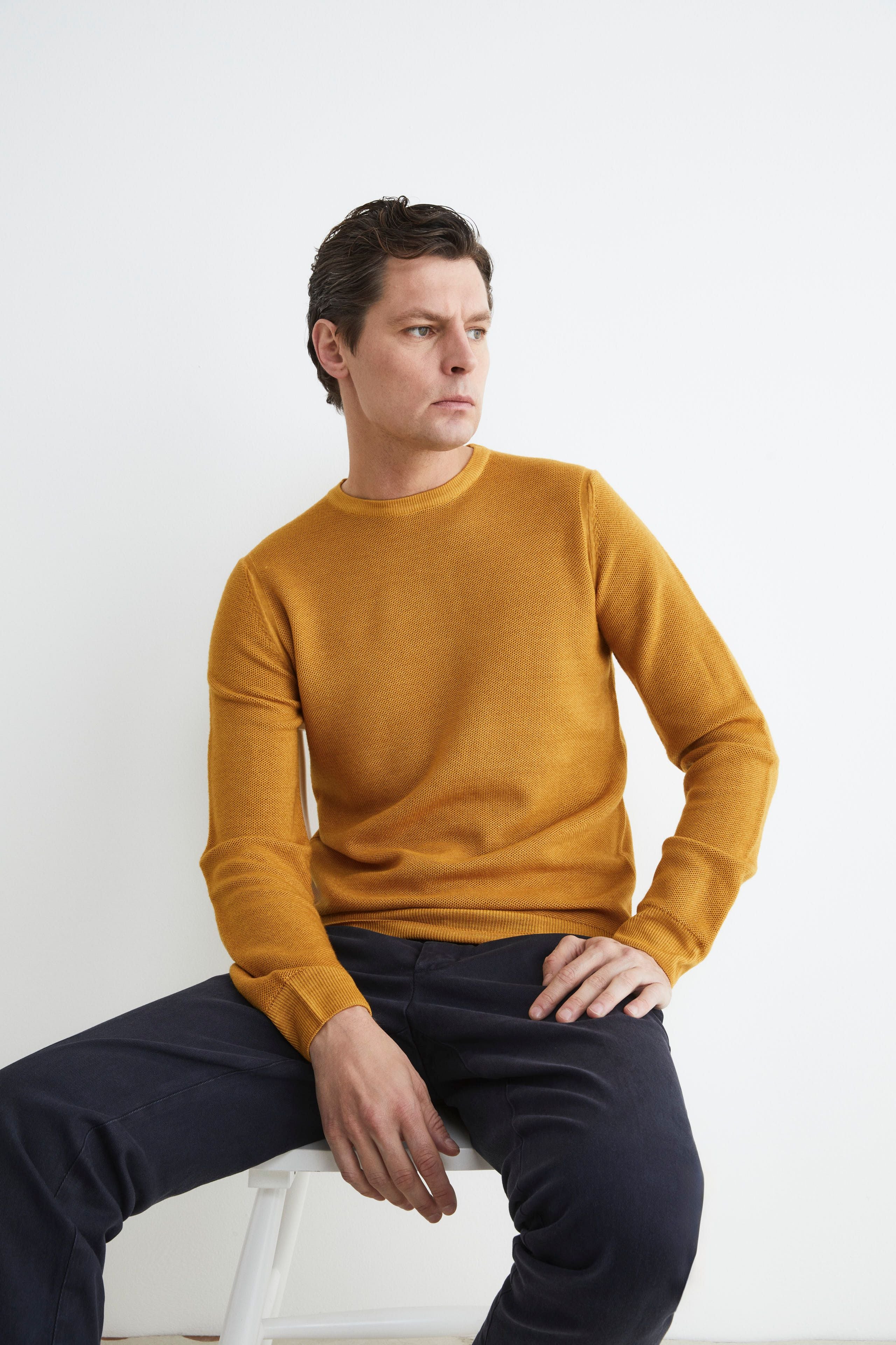 Maglia in lana a nido d’ape - SENAPE