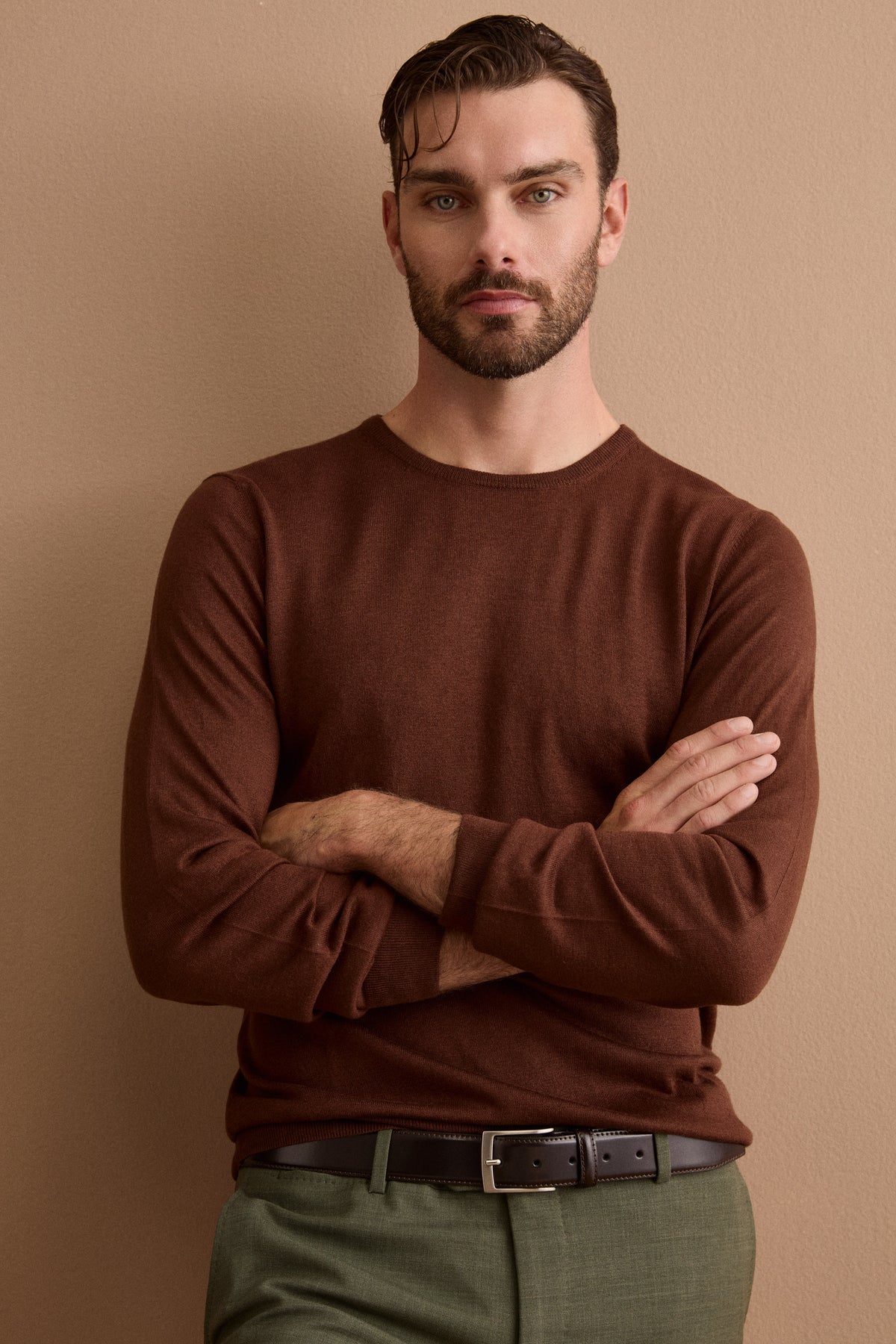 Maglia extrafine in seta e cashmere - MARRONE