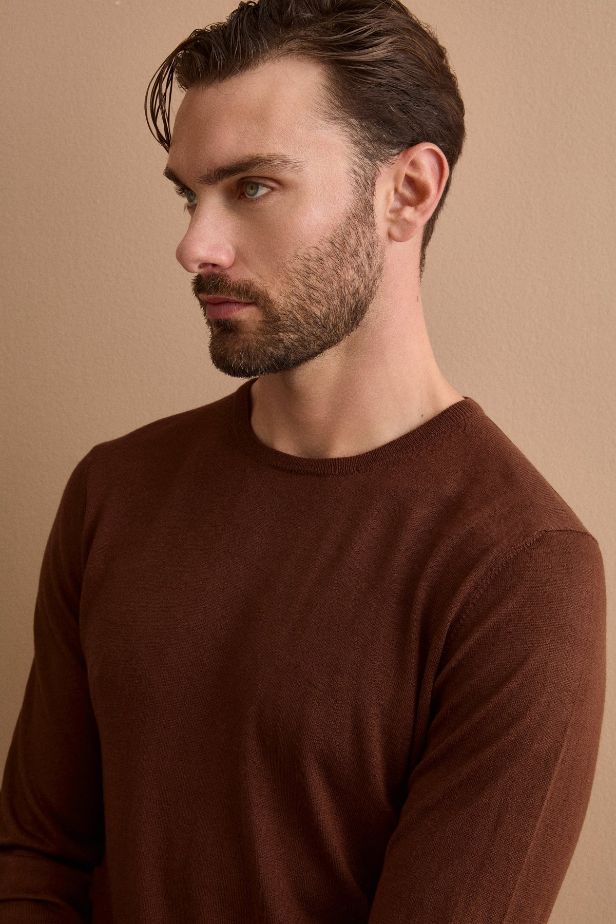 Maglia extrafine in seta e cashmere - MARRONE