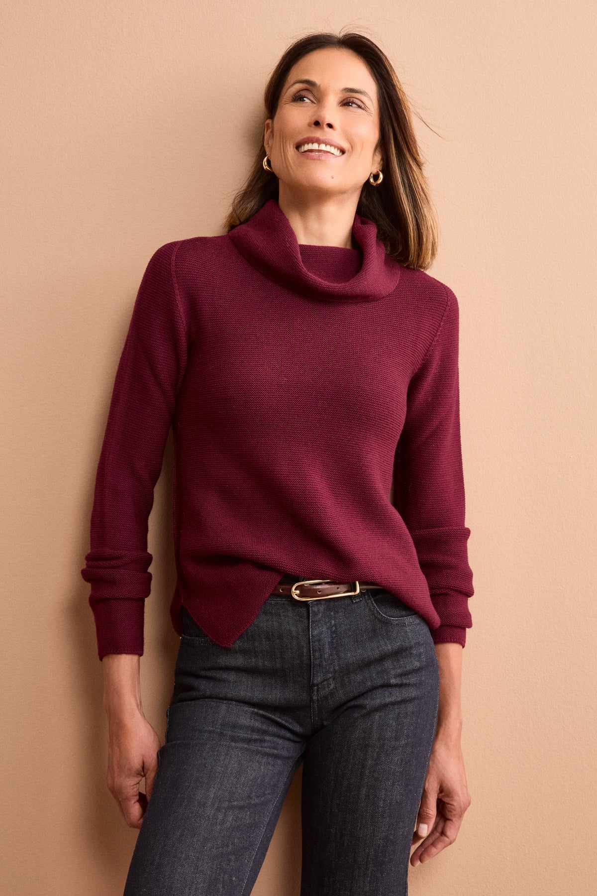 Maglia con Spacchi in Lana Merino - BORDEAUX