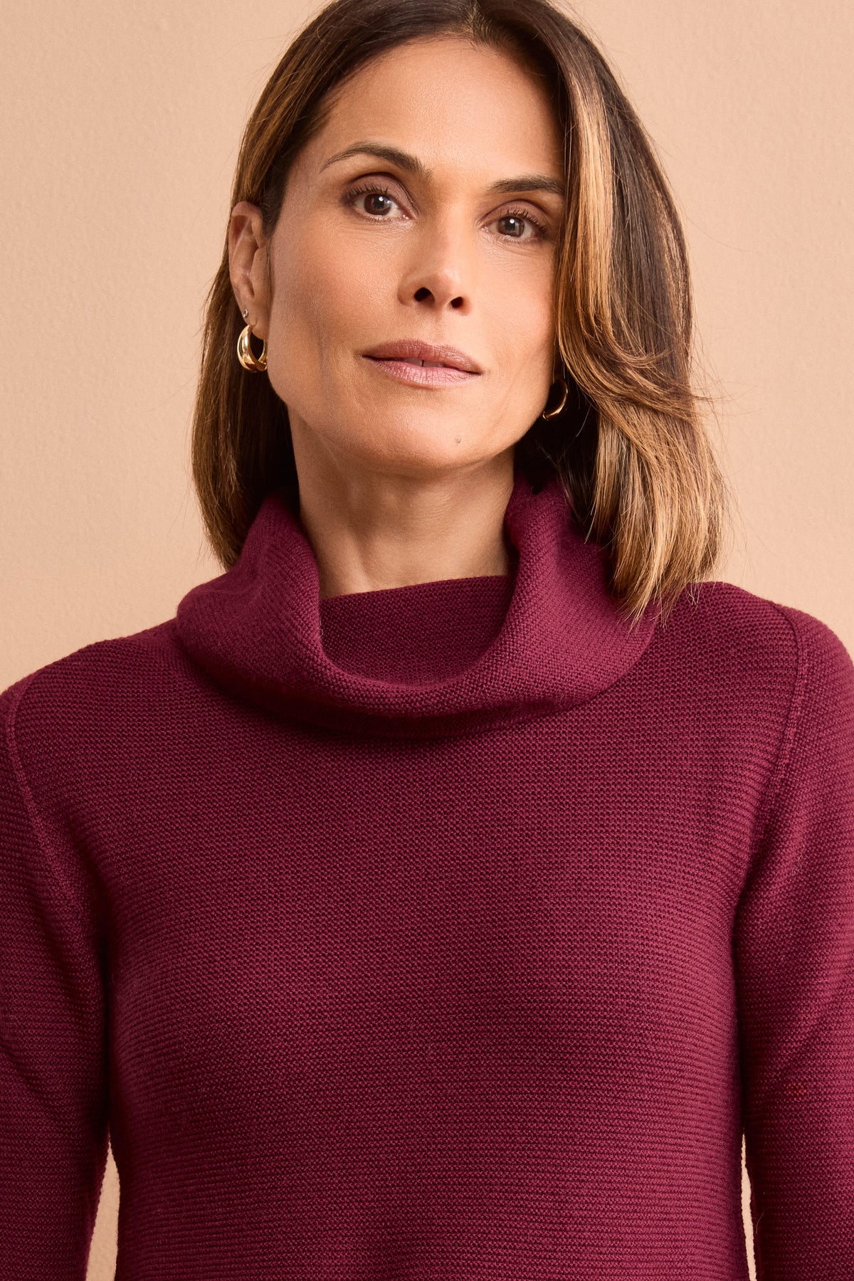 Maglia con Spacchi in Lana Merino - BORDEAUX