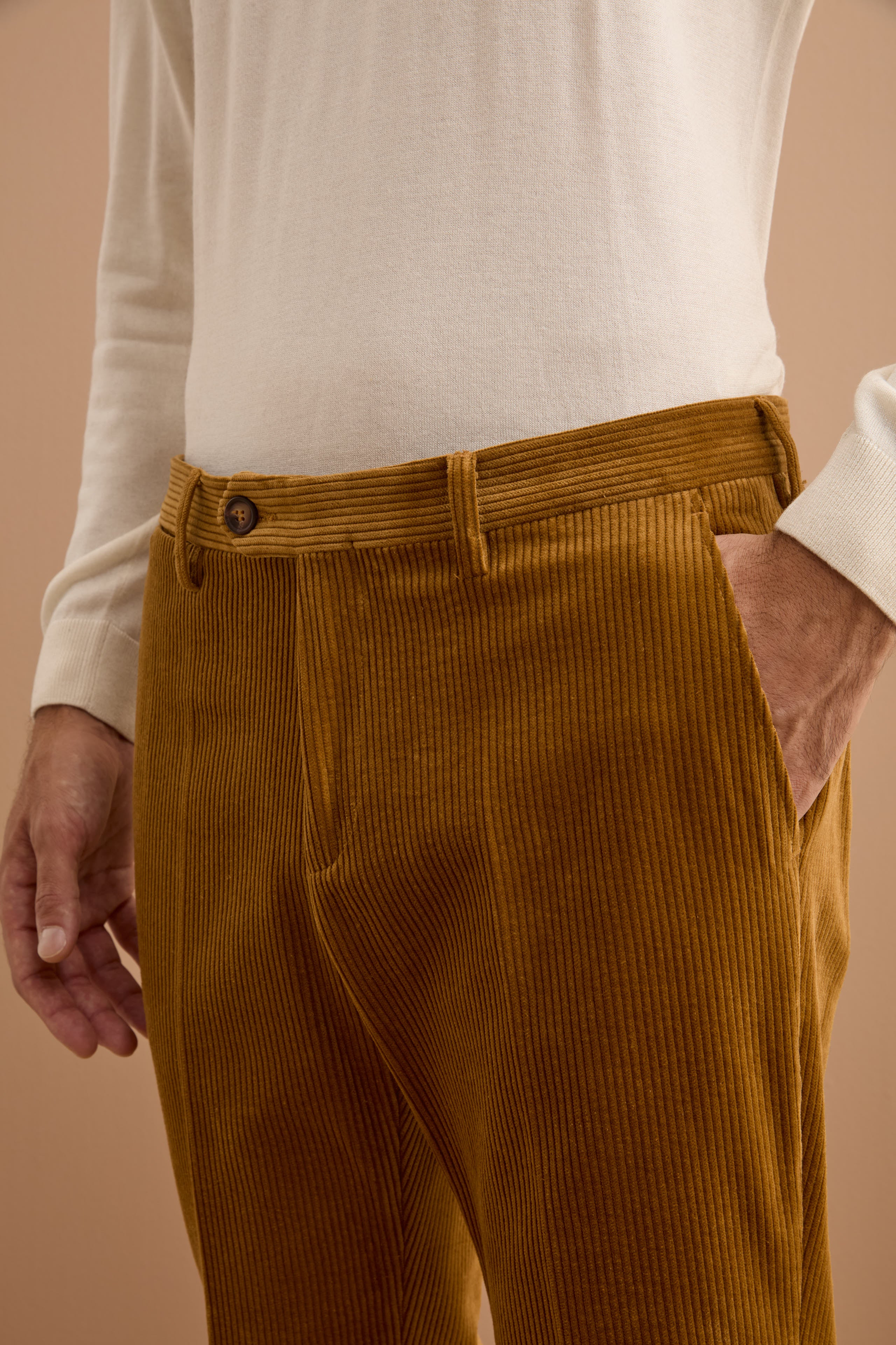 Pantalone in Velluto Regular Fit - MIELE