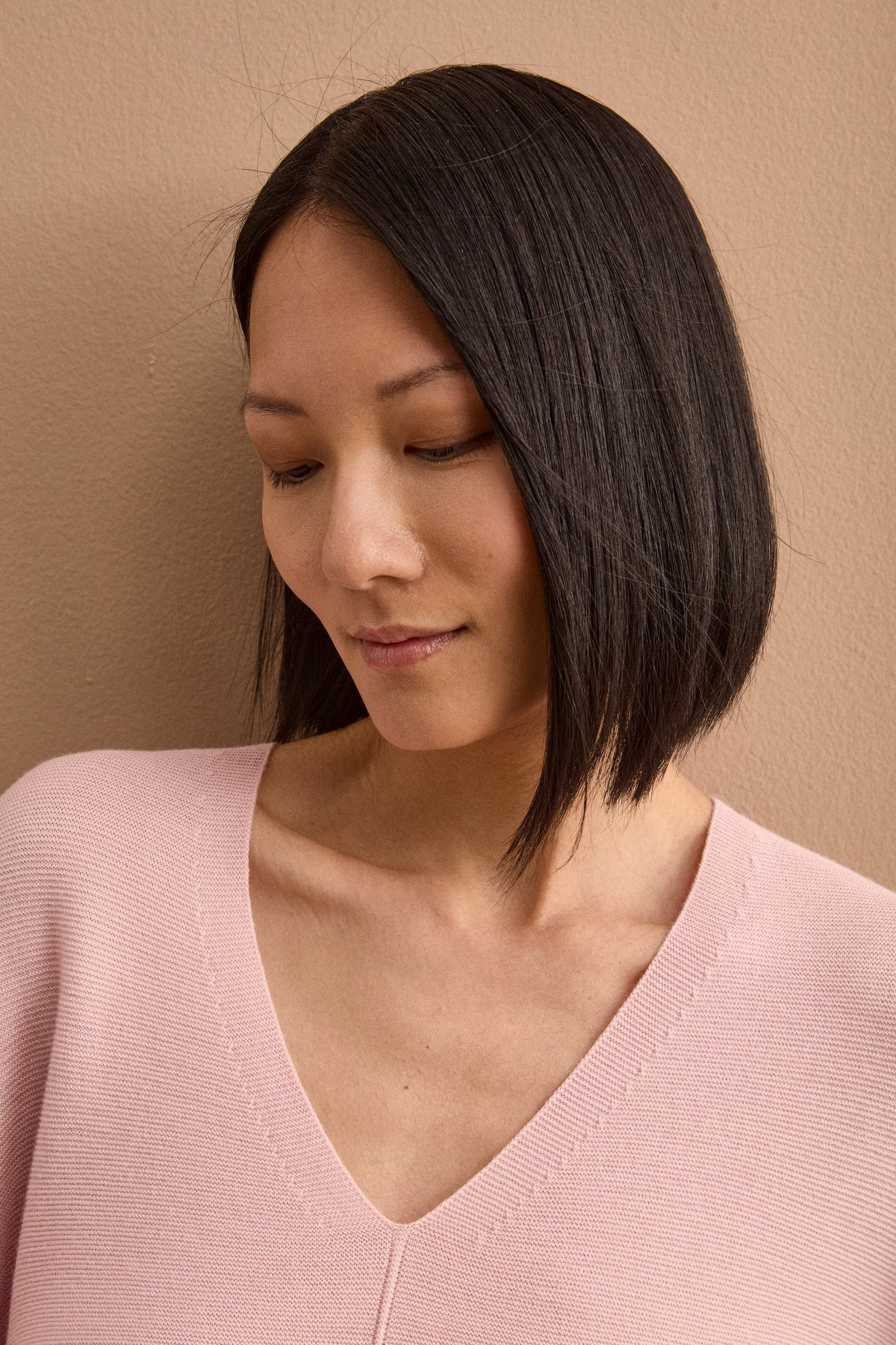 Maglia Over Scollo a V in Lana Merino - ROSA