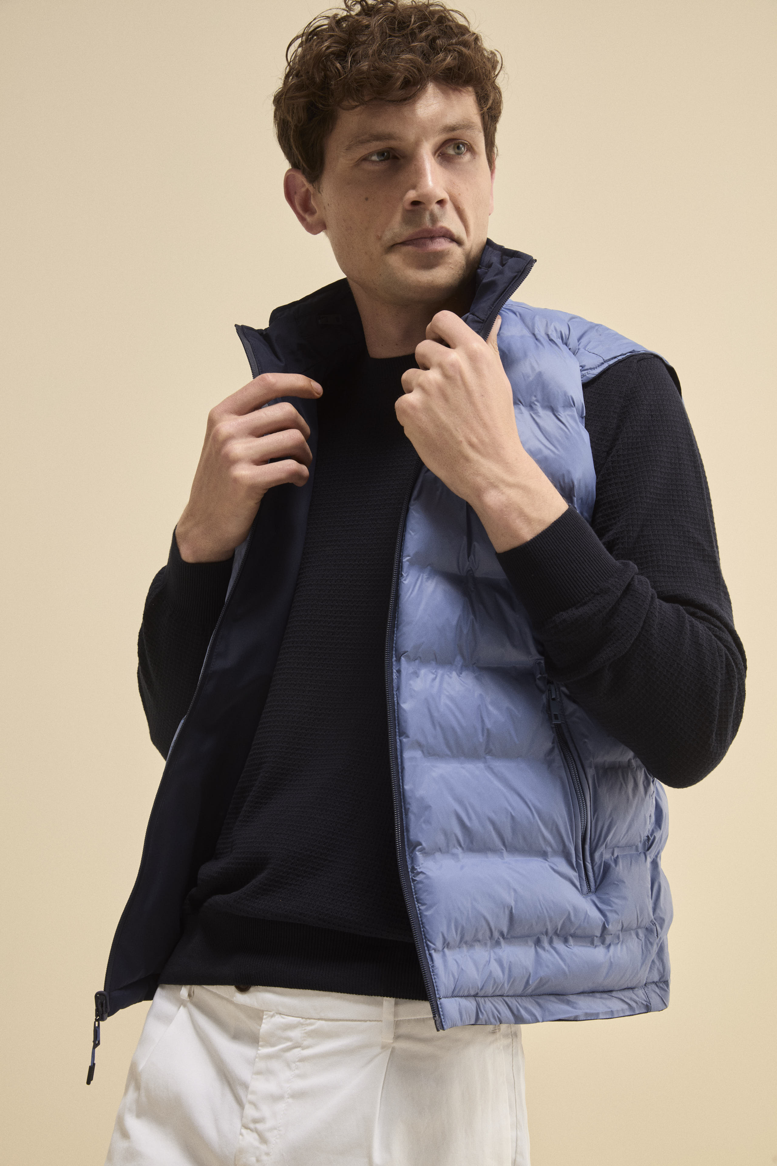Gilet Reversibile Imbottito con Zip - BLU