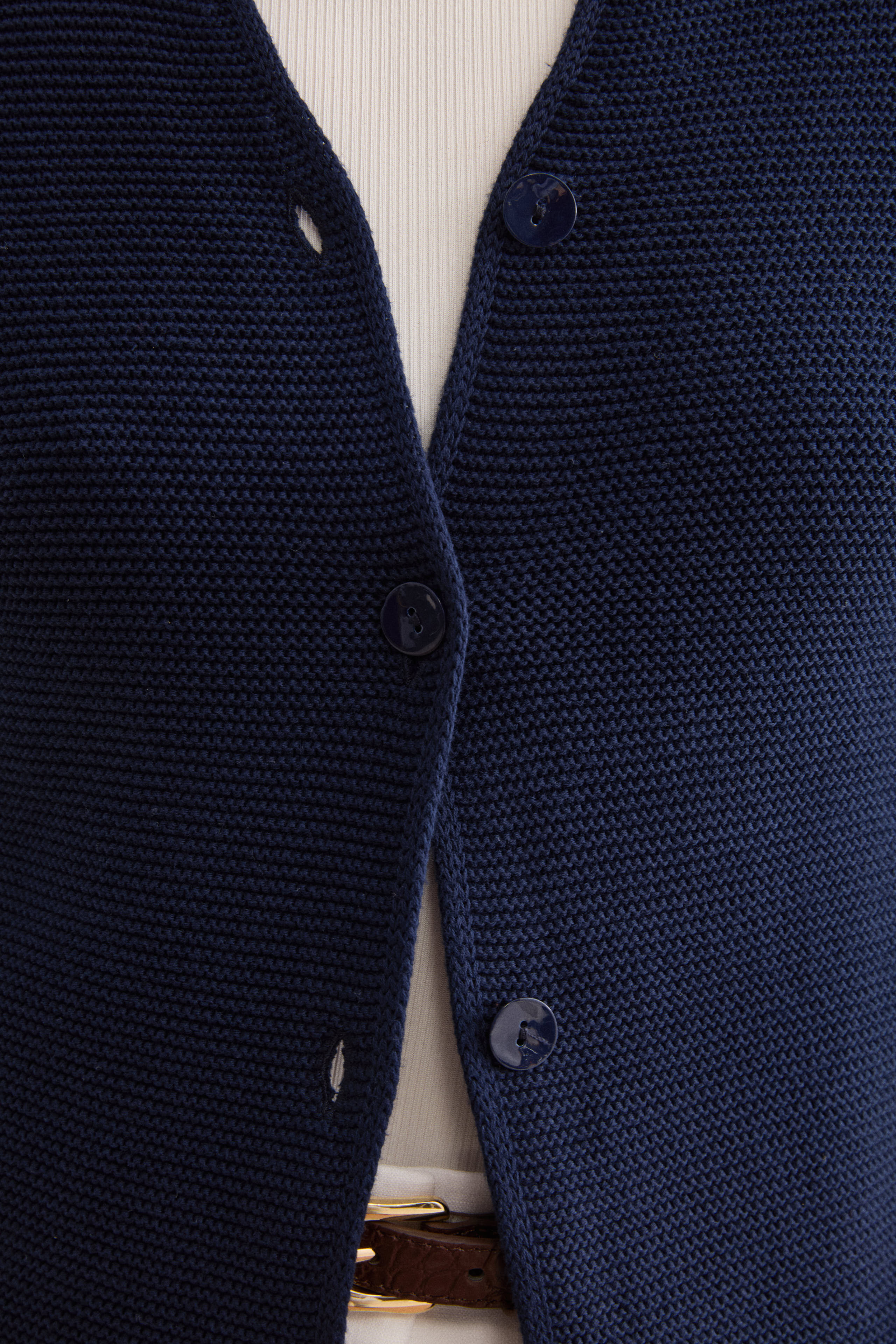 Cardigan Links Scollo a V in Cotone - BLU