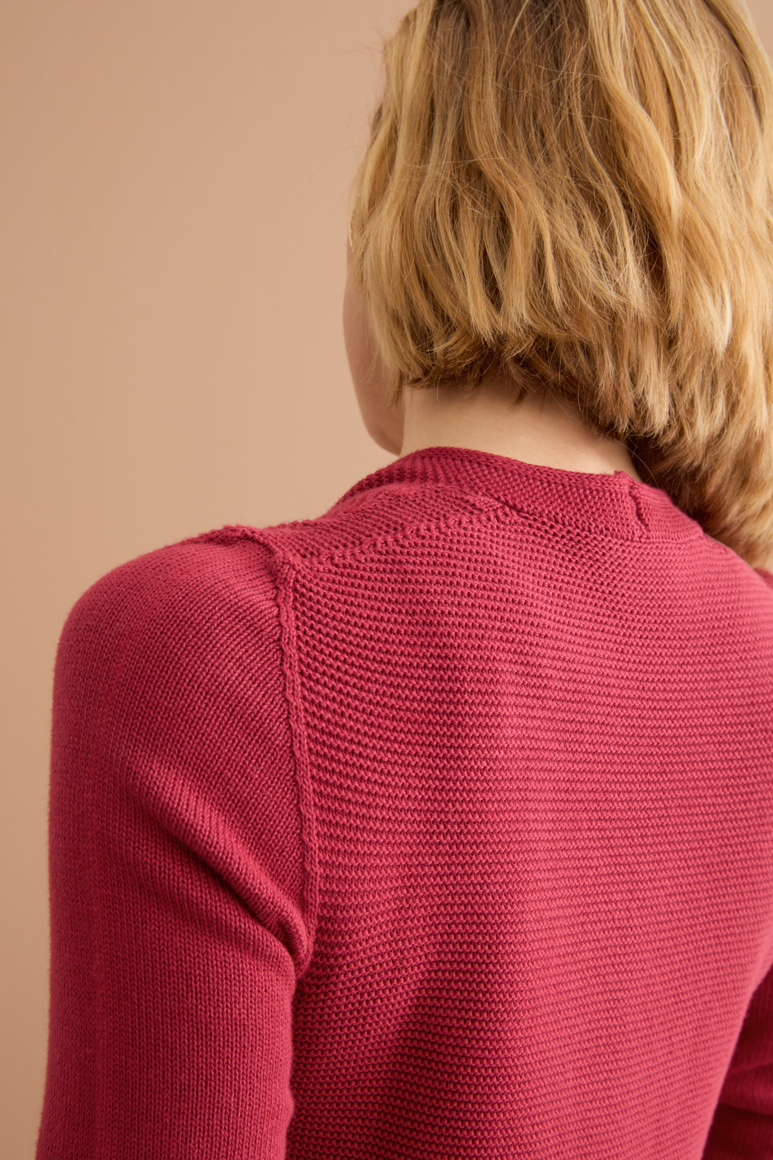 Cardigan Links Scollo a V in Cotone - BORDEAUX