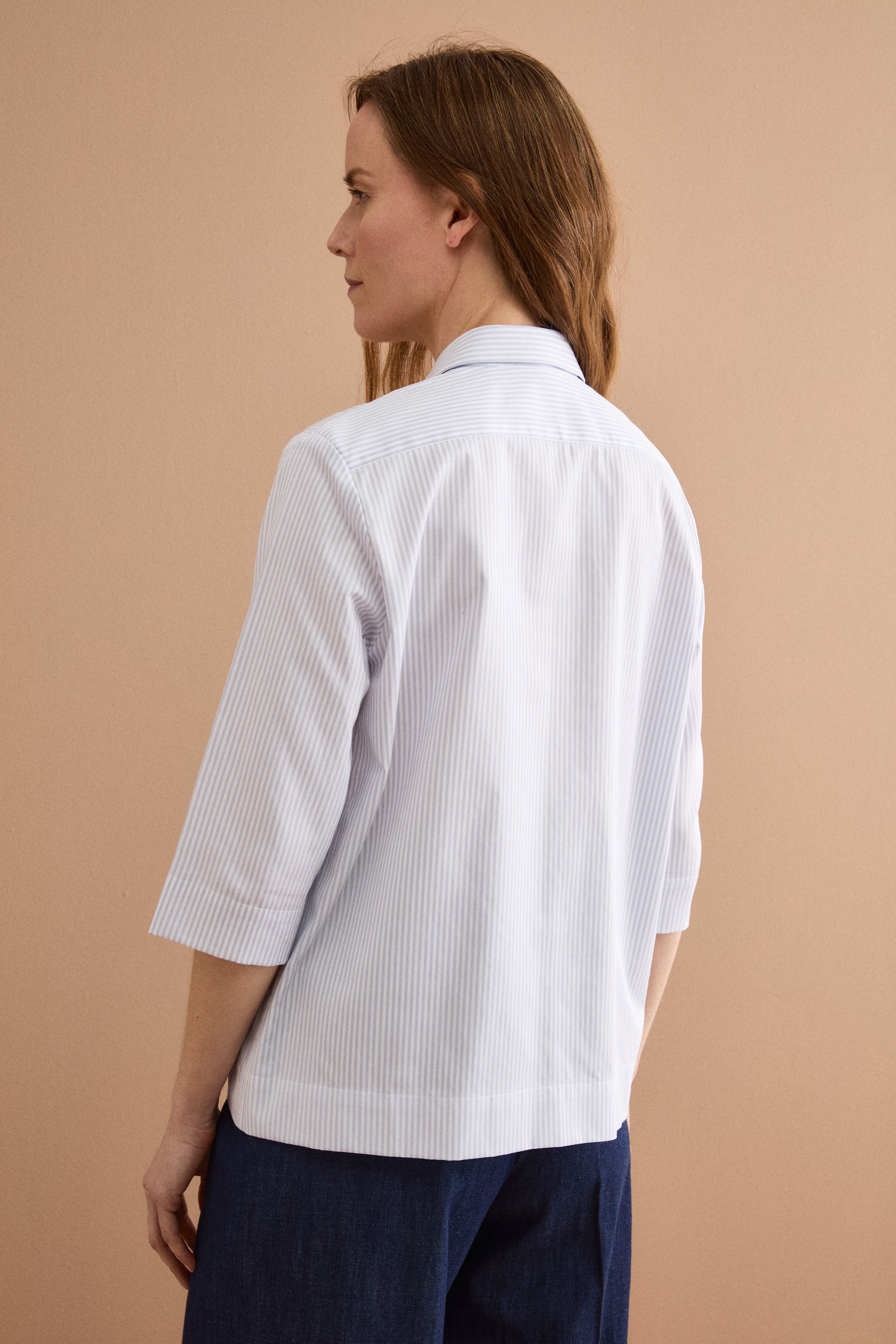 Camicia Boxy Fantasia in Cotone - GRIGIO RIGATO