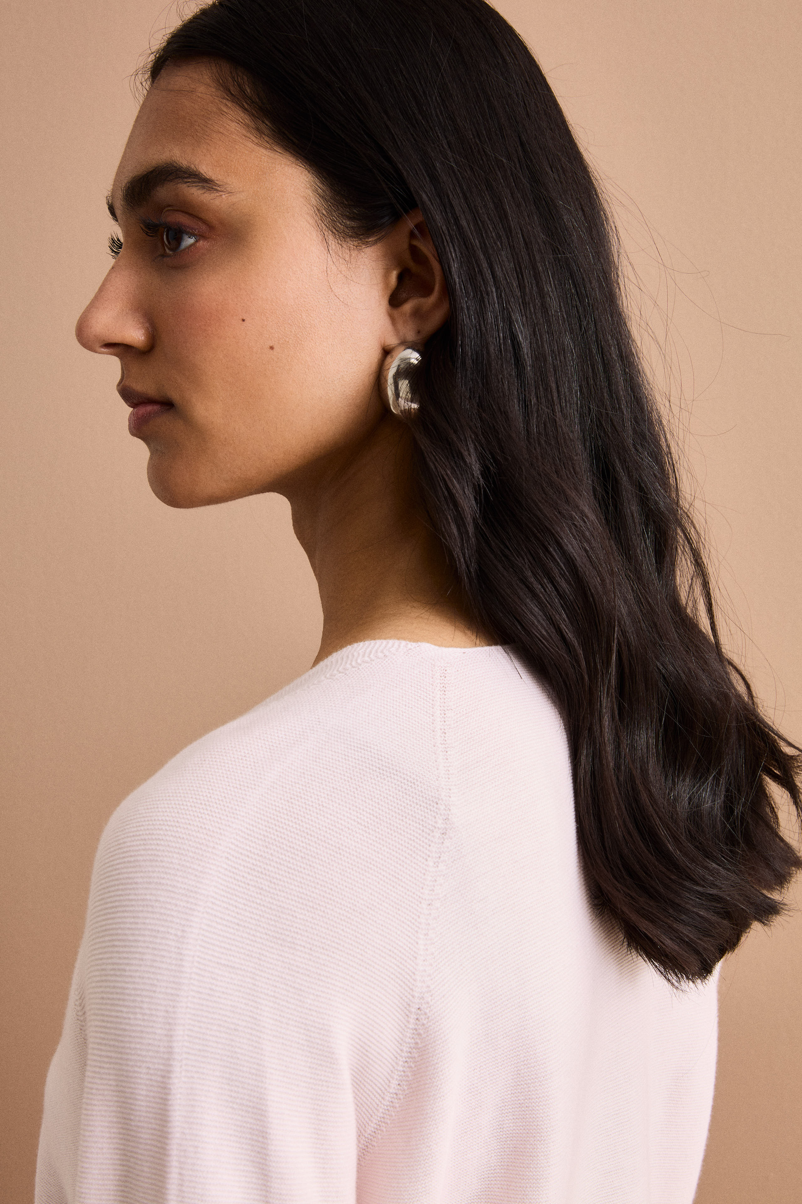 Pullover Links con Scollo a V in Cotone - ROSA