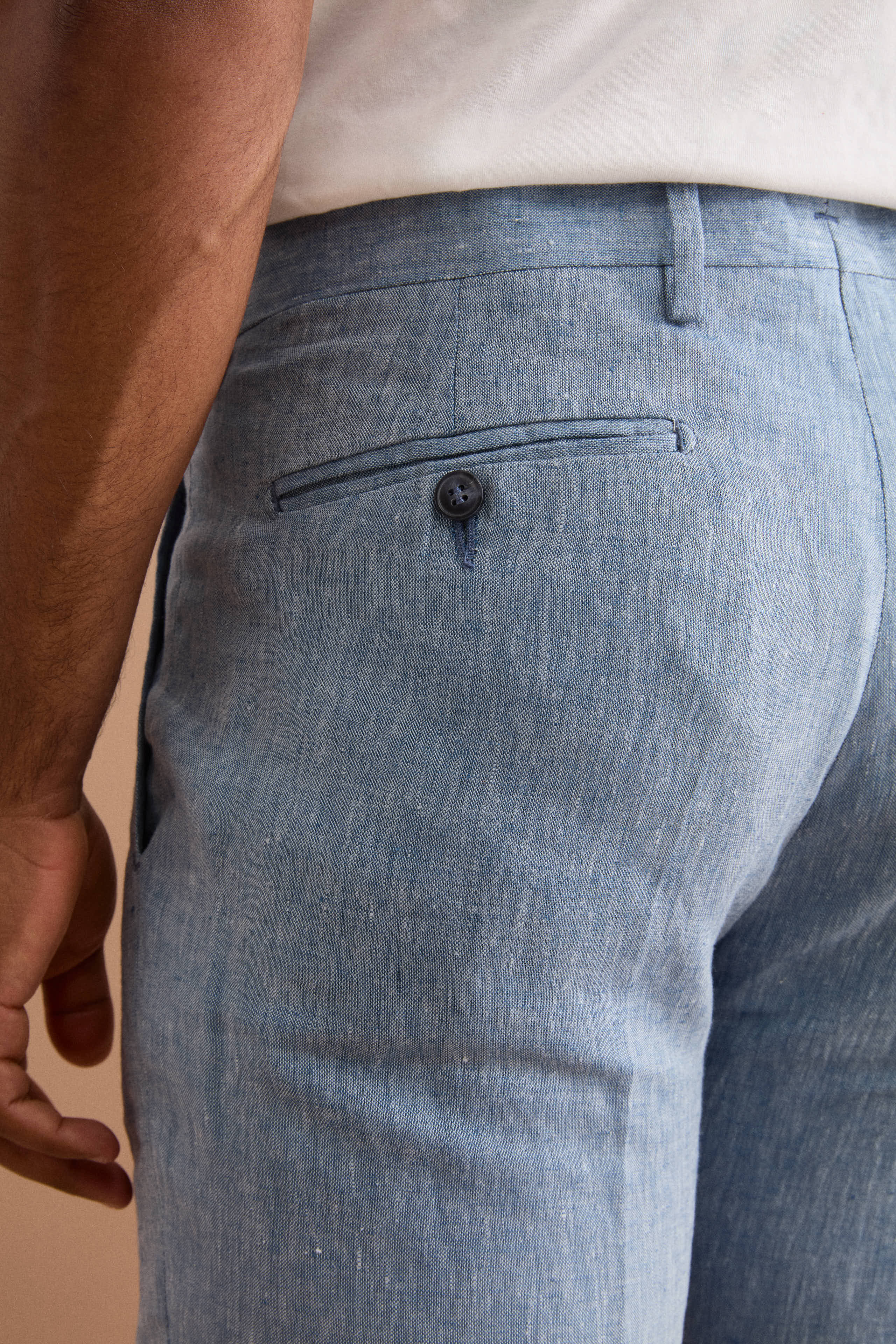 Pantalone Slim Fit in Lino con Pieghe - AVIO