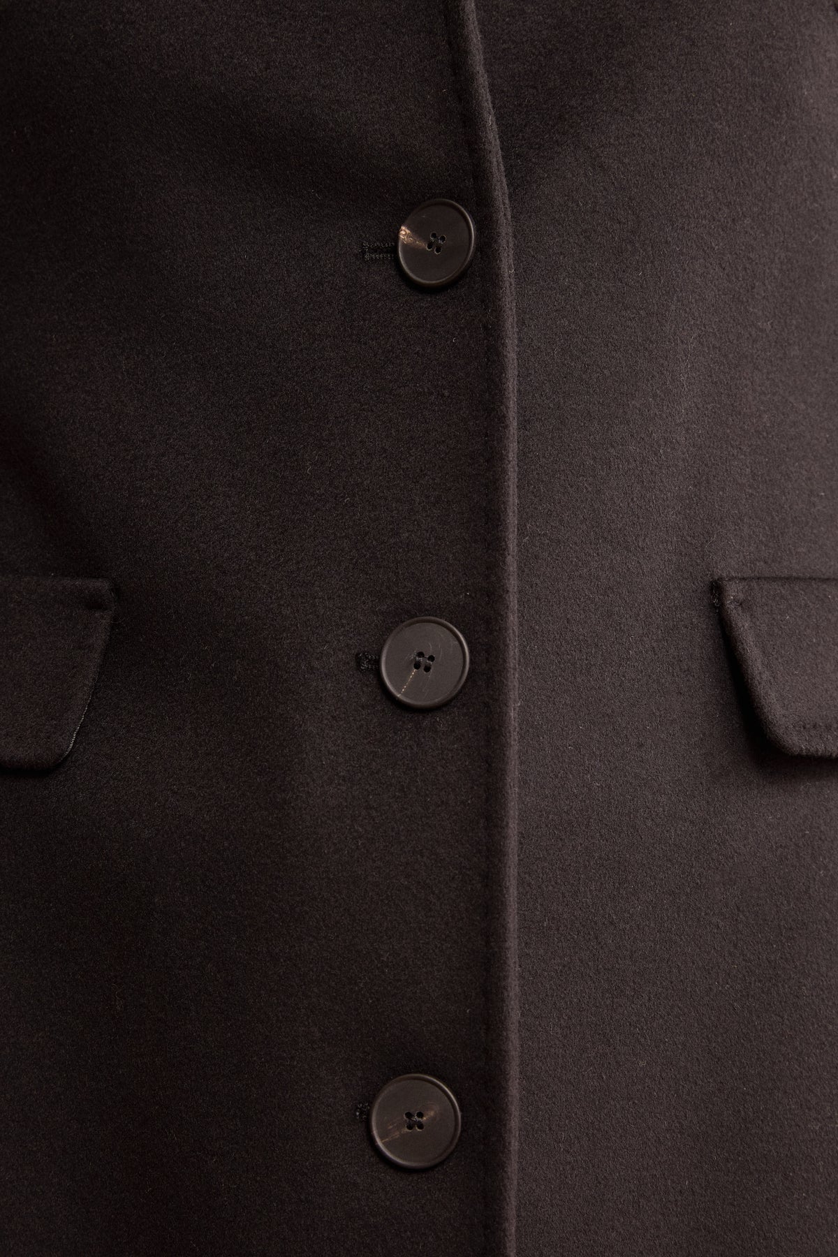 Cappotto Midi Sancrato in Misto Lana e Cashmere - NERO