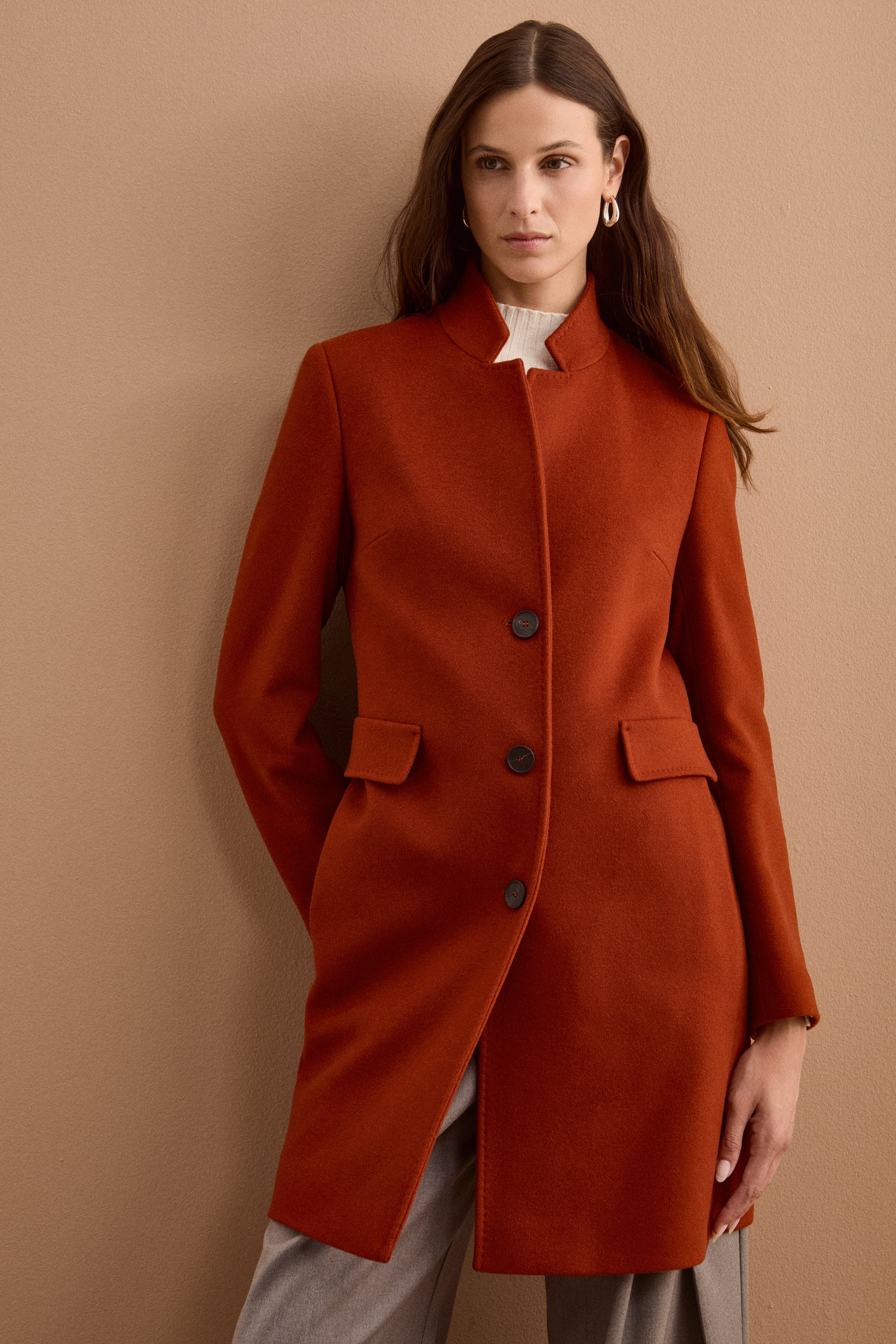Cappotto Midi Sancrato in Misto Lana e Cashmere - COCCIO