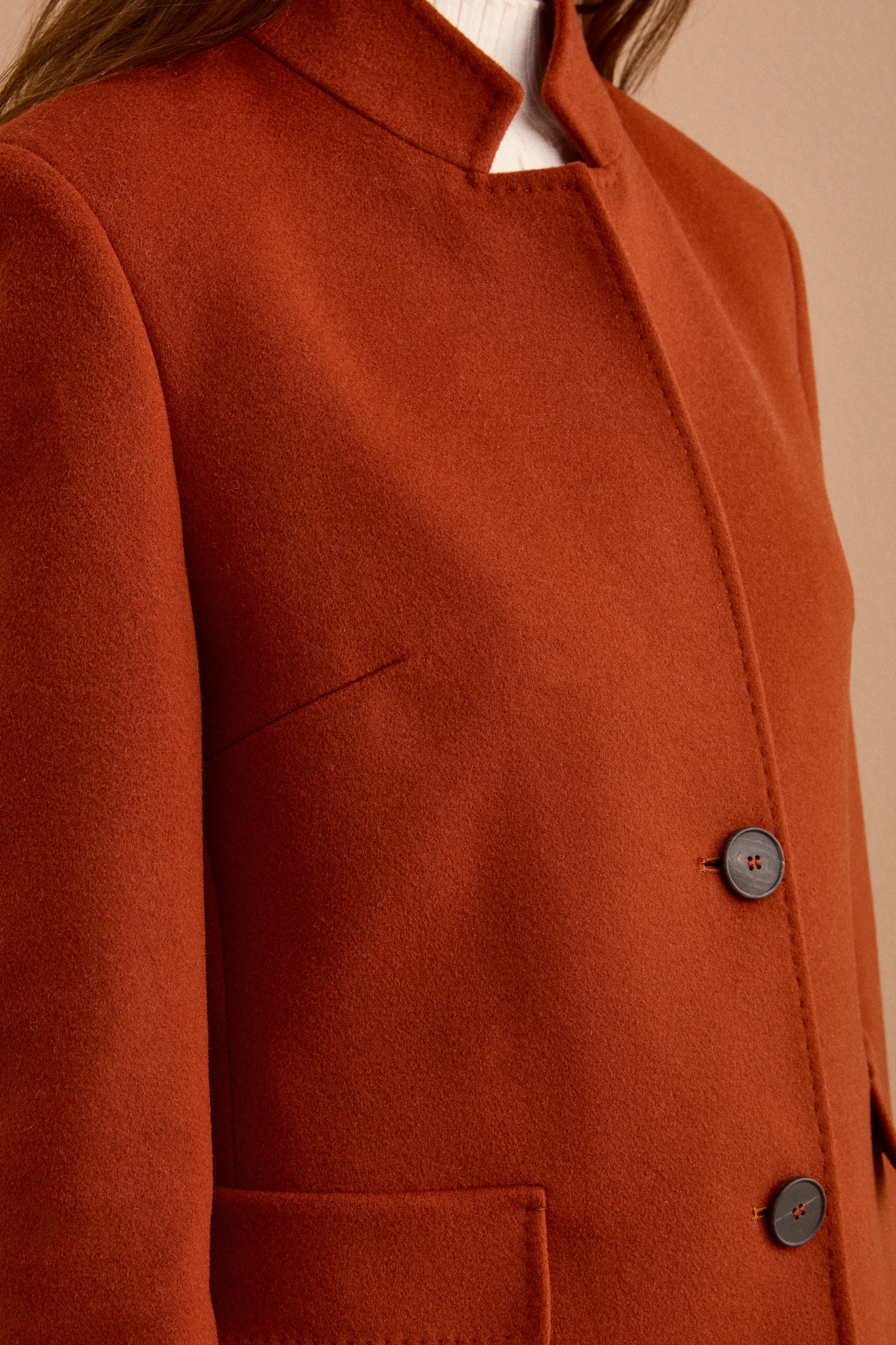 Cappotto Midi Sancrato in Misto Lana e Cashmere - COCCIO