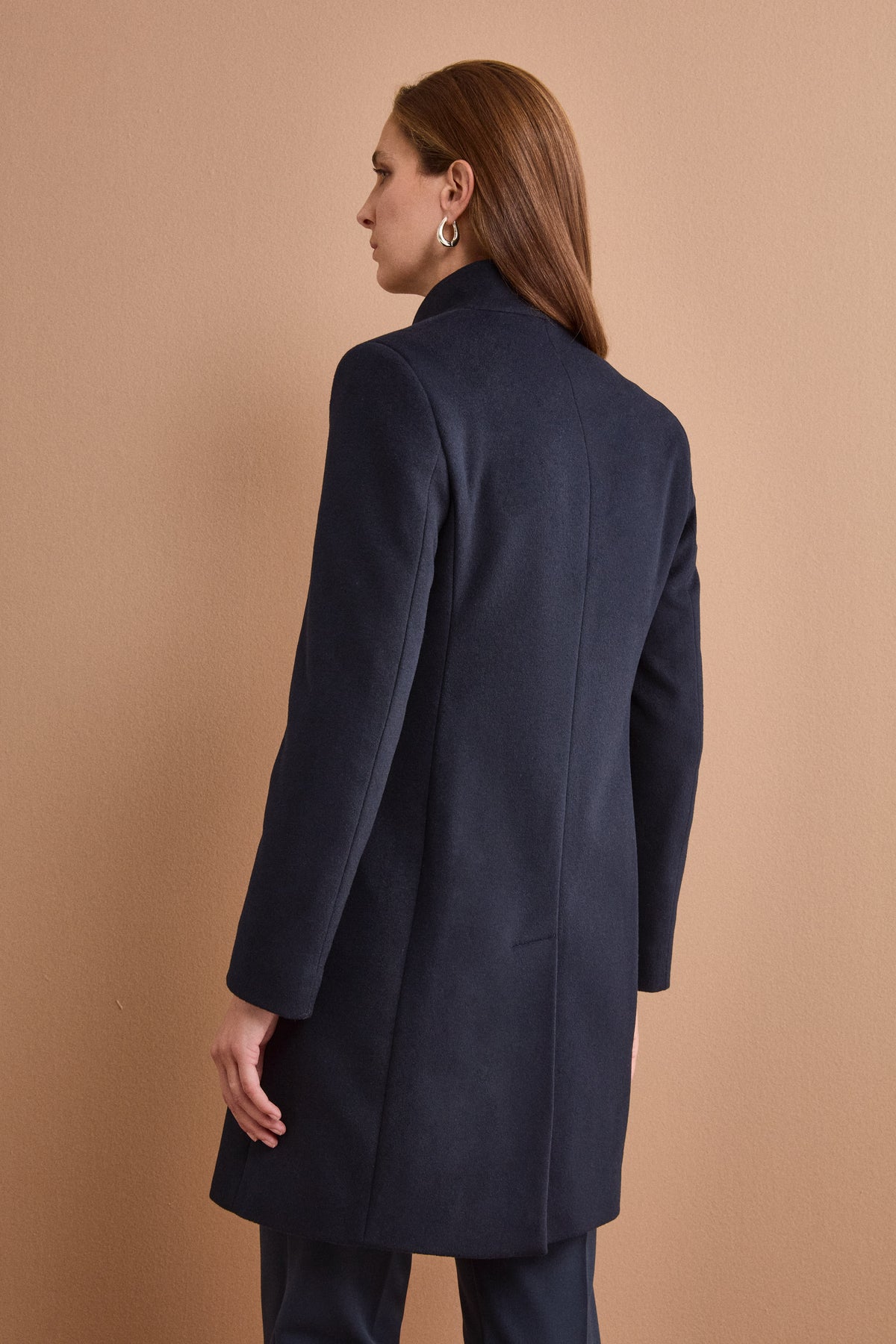 Cappotto Midi Sancrato in Misto Lana e Cashmere - BLU