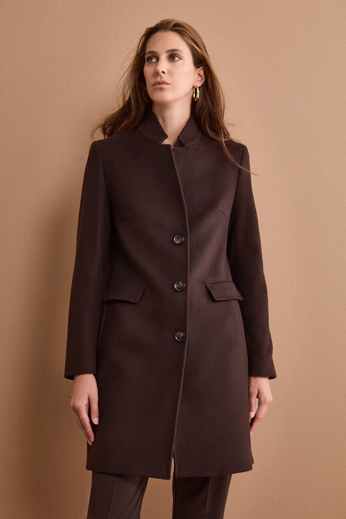 Cappotto Midi Sancrato in Misto Lana e Cashmere - T.MORO